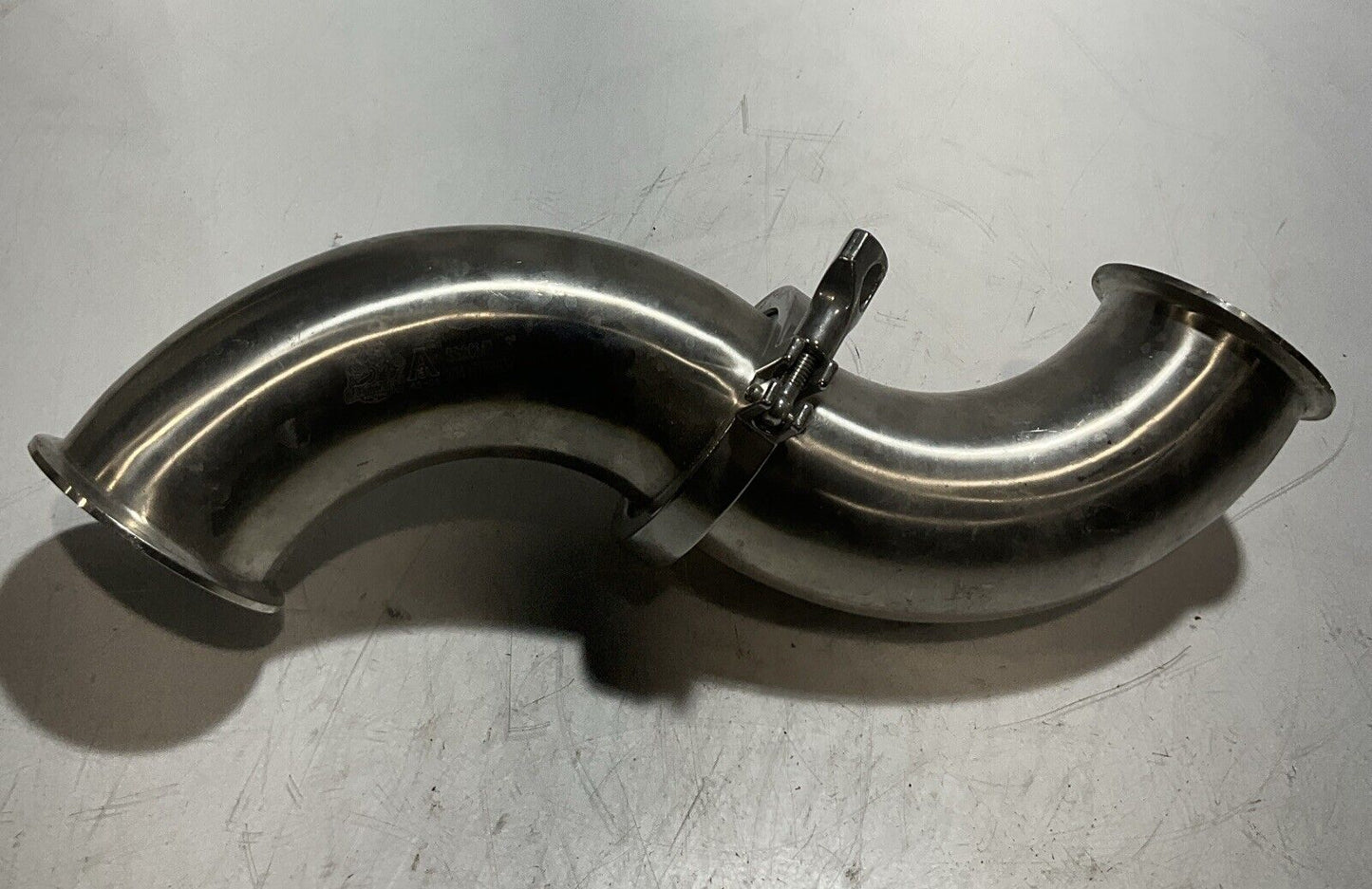 QTY 2 SANITARY SS2CM ELBOW WITH CLAMP 90DEG PIPE RM6