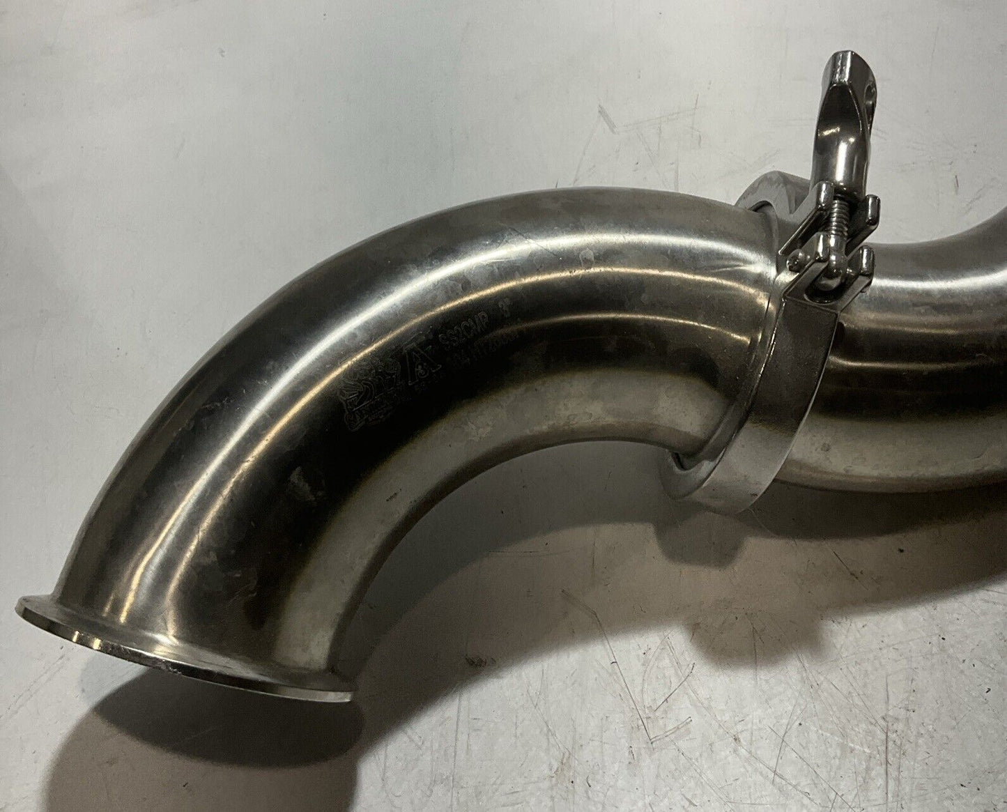 QTY 2 SANITARY SS2CM ELBOW WITH CLAMP 90DEG PIPE RM6
