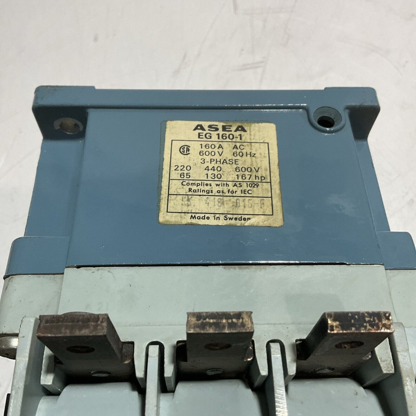 ASEA EG160-1-UL CONTRACTOR SIZE 4 600V AC MAX