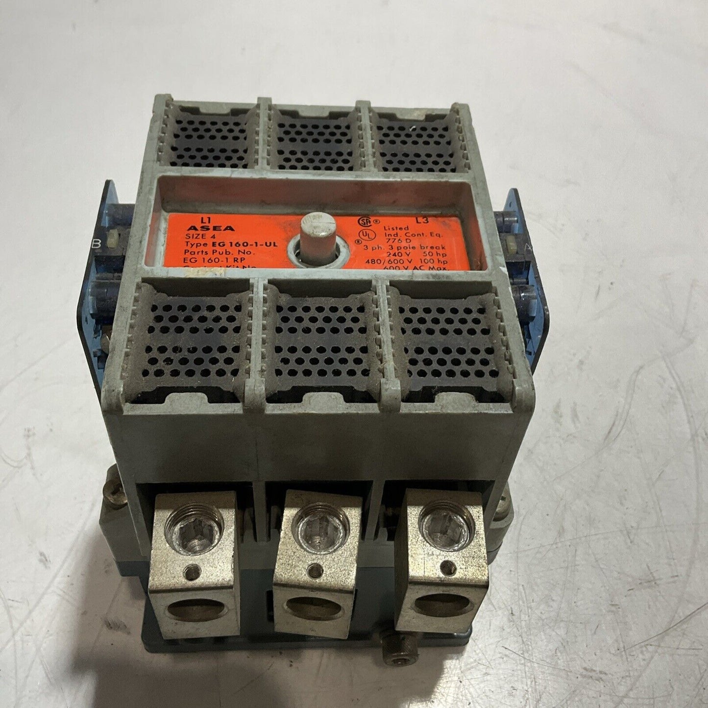 ASEA EG160-1-UL CONTRACTOR SIZE 4 600V AC MAX