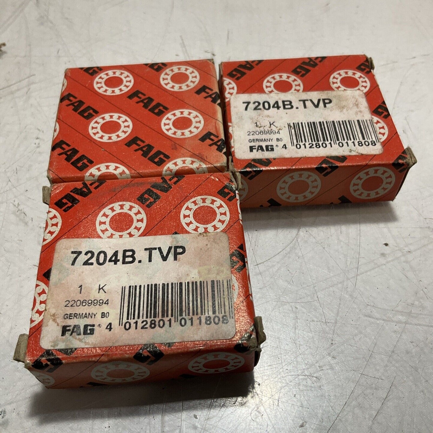 FAG 7204B.TVP ANGULAR CONTACT BEARINGS LOT OF 3 U3S