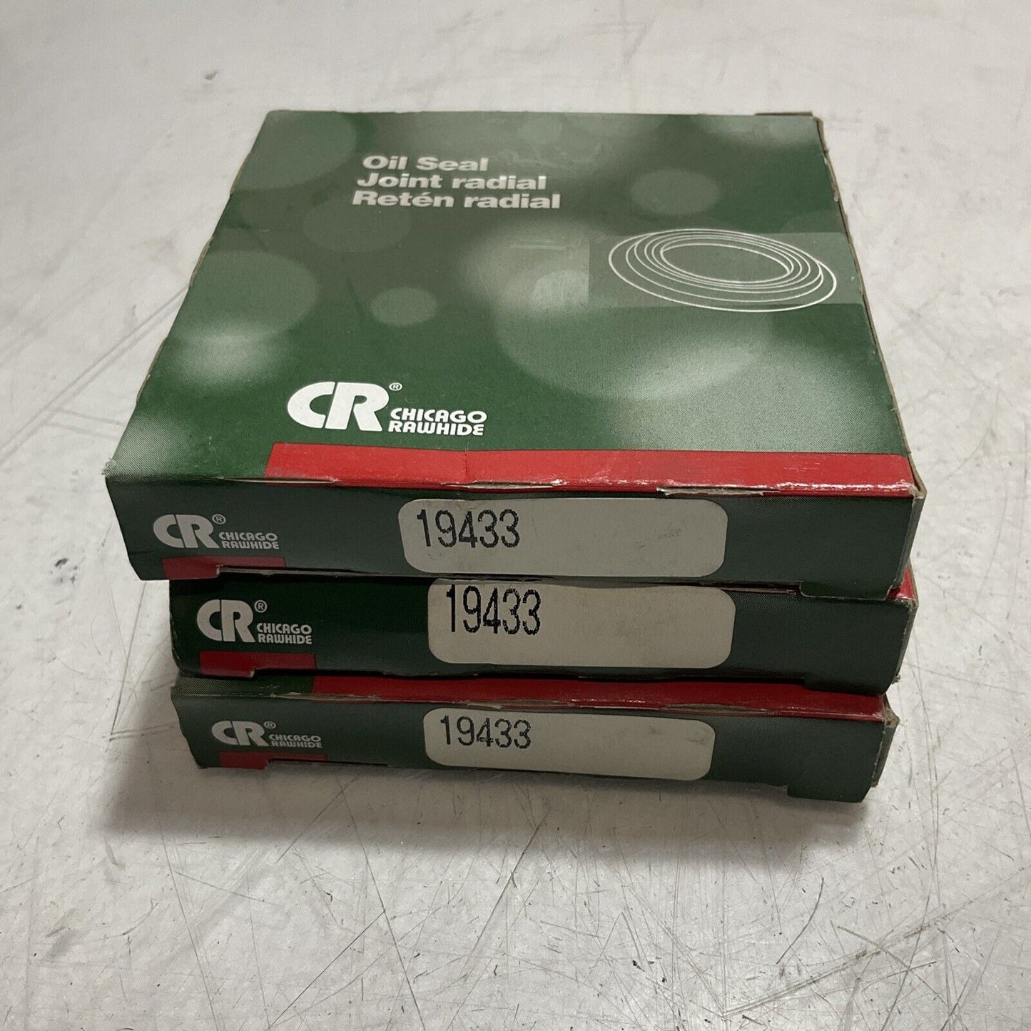 CR CHICAGO RAWHIDE 19433 DOUBLE LIP OIL SEAL BEARING LOT OF 3 U3S