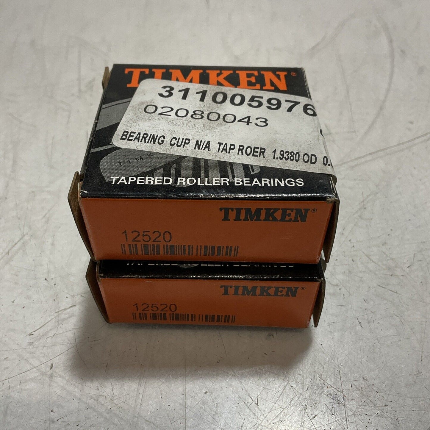 TIMKEN 12520 TAPERED ROLLER BEARING CUPS LOT OF 2 U3S