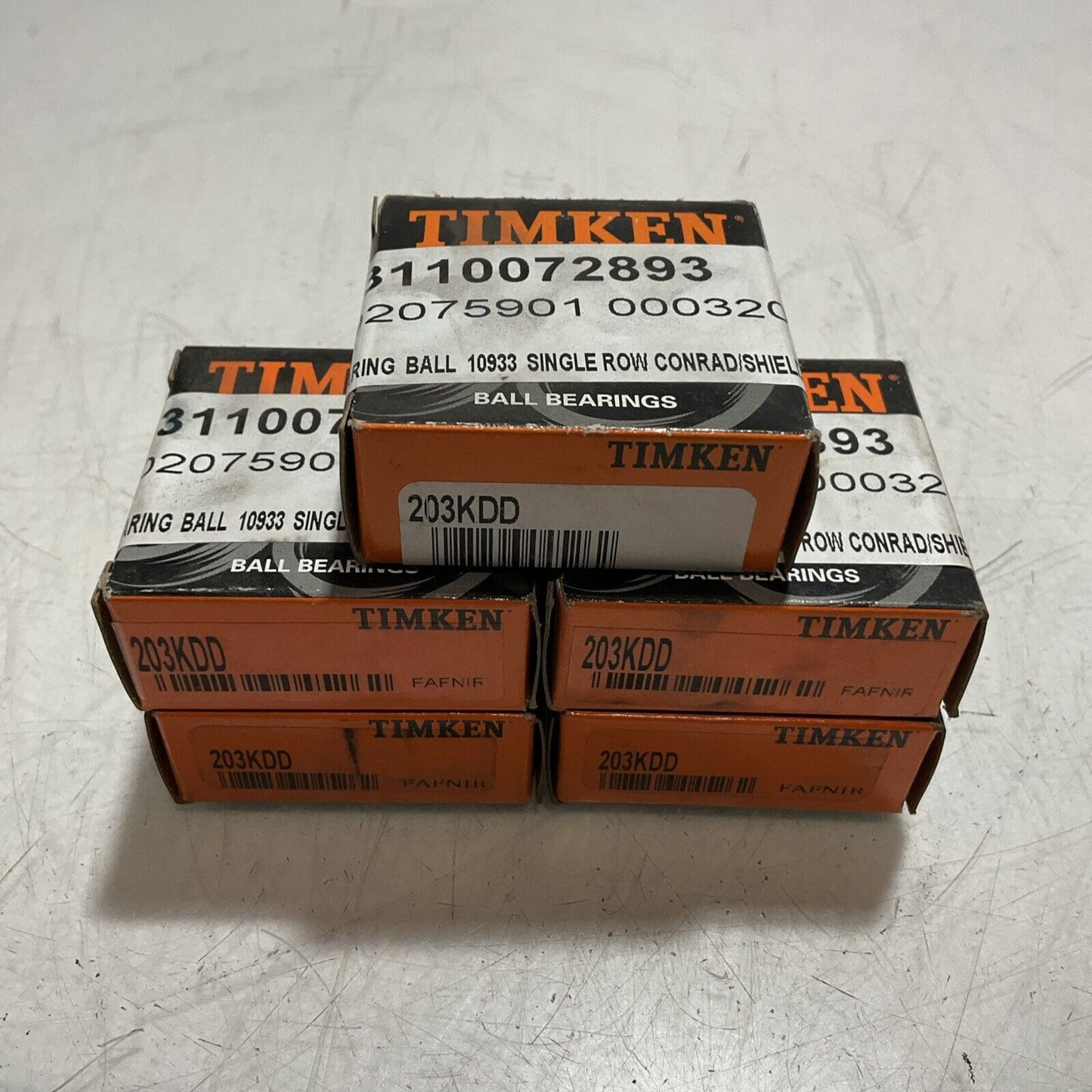 TIMKEN 203KDD DEEP GROOVE BALL. BEARINGS LOT OF 5 U3S