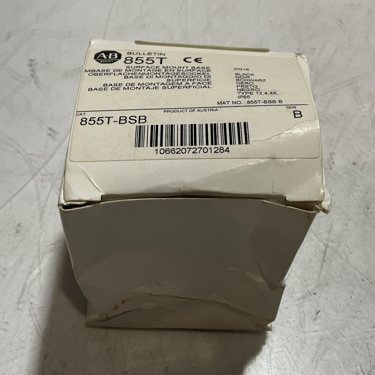 A-B 855T-BSB BASE LIGHT STACK SURFACE MOUTH U3S