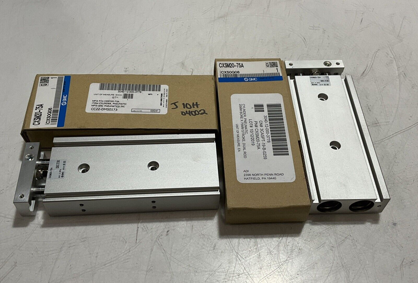 SMC CXSM20-75A PNEUMATIC CYLINDER LOT OF 2 U3S