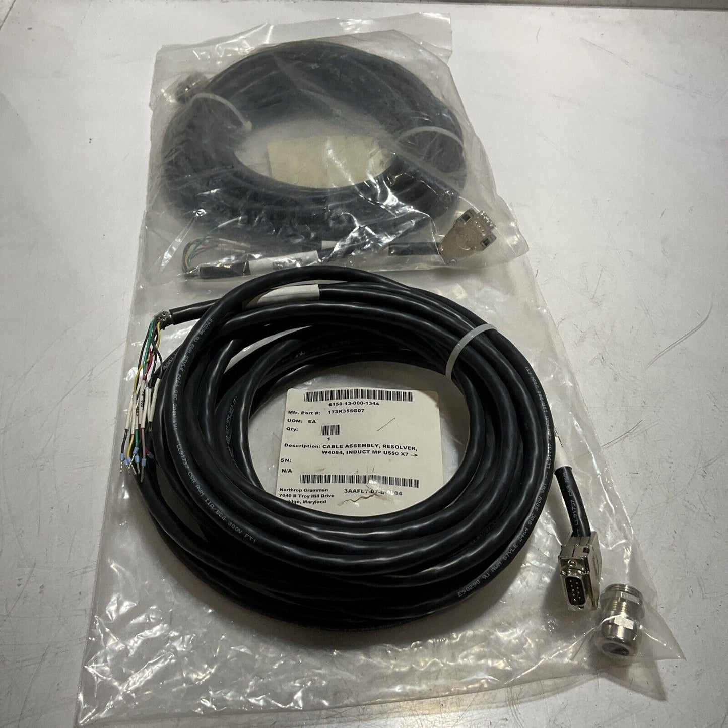 FMK1 E90298-STYLE 2464 CABLE ASSEMBLY RESOLVER LOT OF 2 U3S