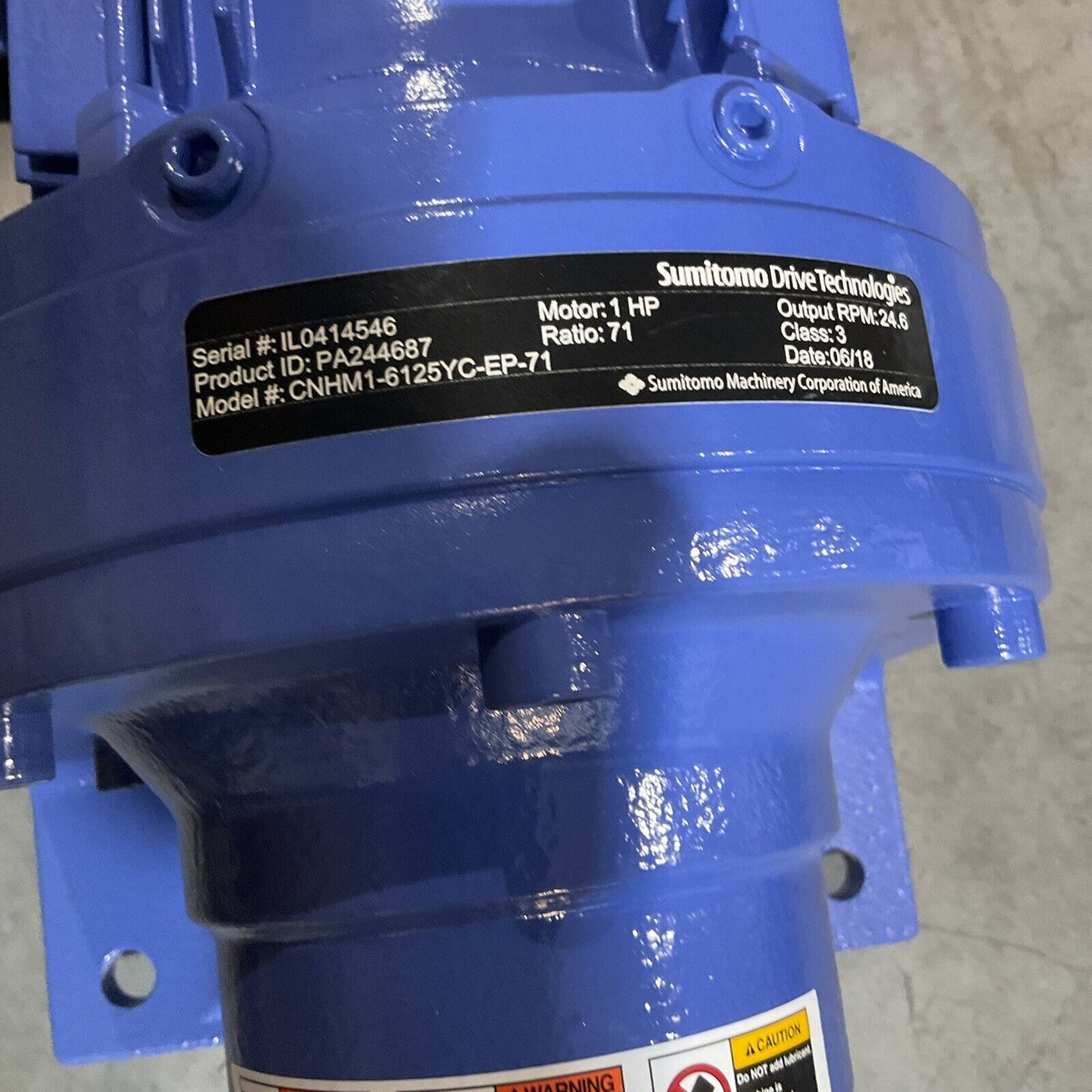 SUMITOMO CNHM1-6125YC-EP-71 GEARMOTOR U3S