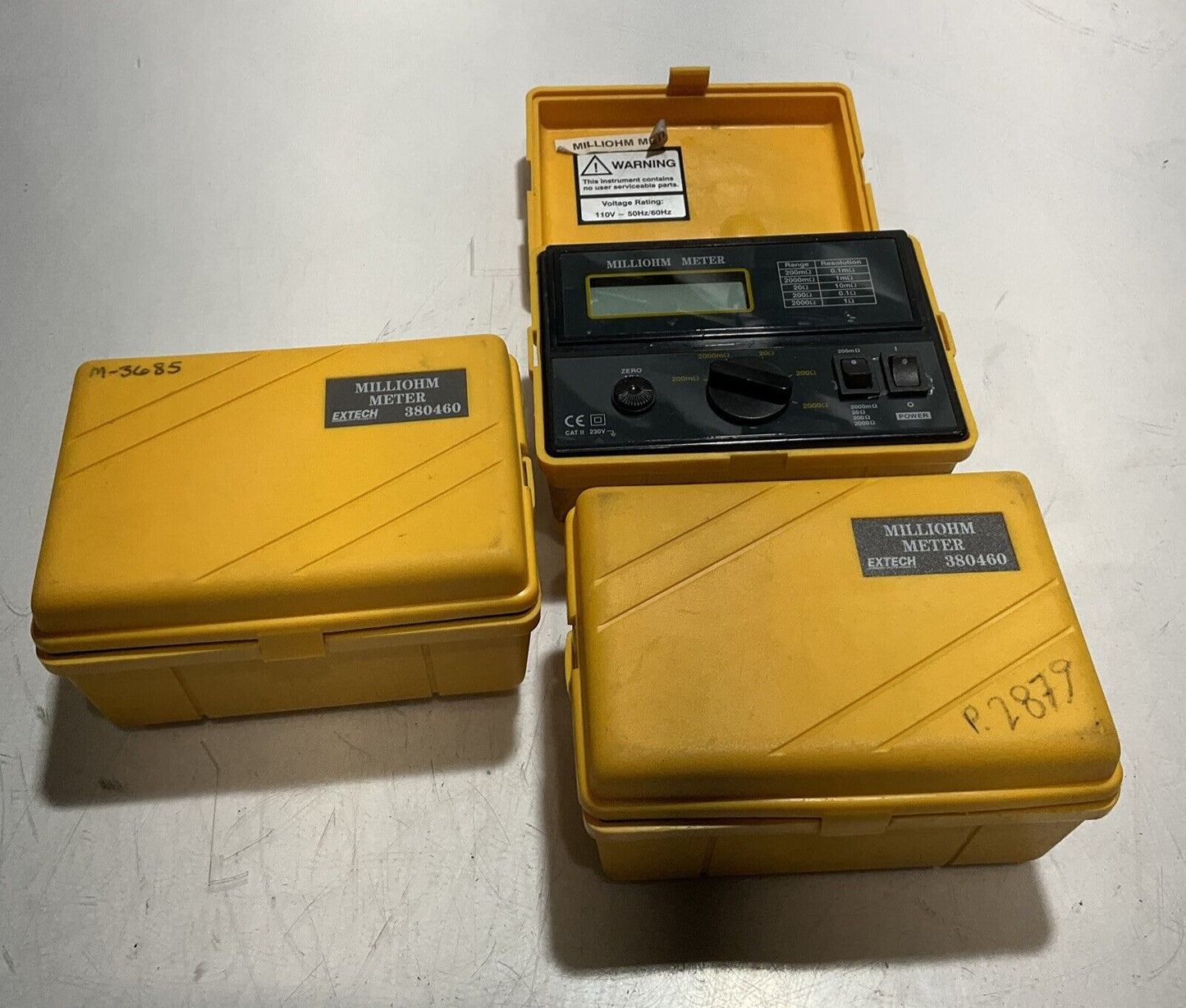 MILLIOHM METER 380460 EXTECH PRECISION LOT OF 3 U3M