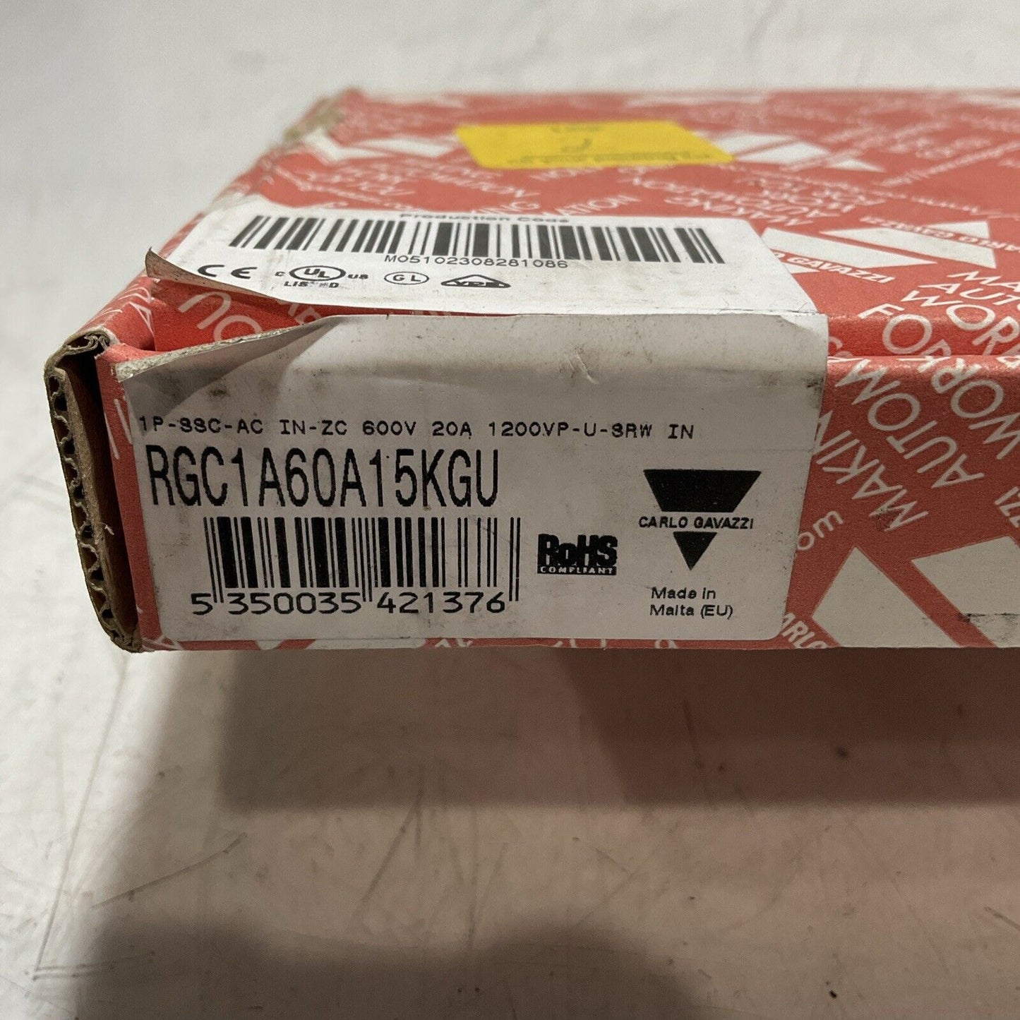 CARLO GAVAZZI RGC1A60A15KGU CONTRACTOR SS SINGLE POLE CONTROL U3S