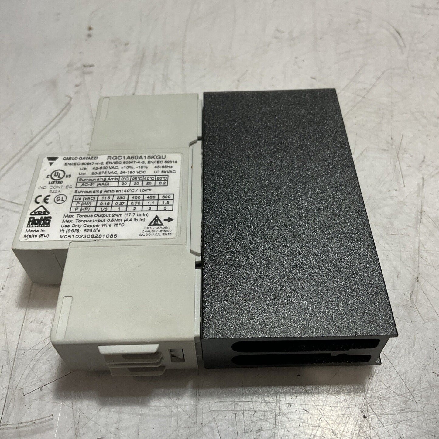 CARLO GAVAZZI RGC1A60A15KGU CONTRACTOR SS SINGLE POLE CONTROL U3S