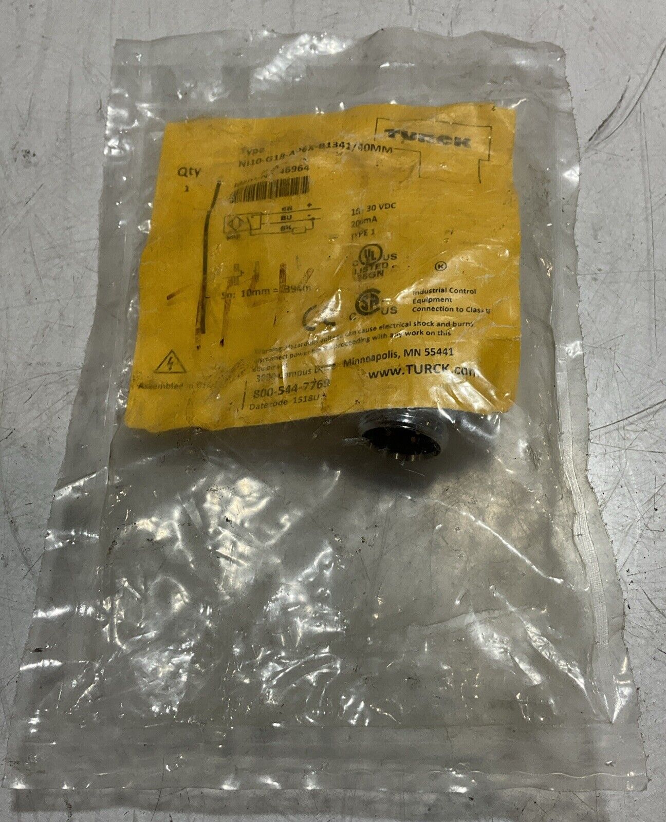 TURCK NI10-G18-AP6X-B1341 40MM INDUCTIVE SENSOR RM6
