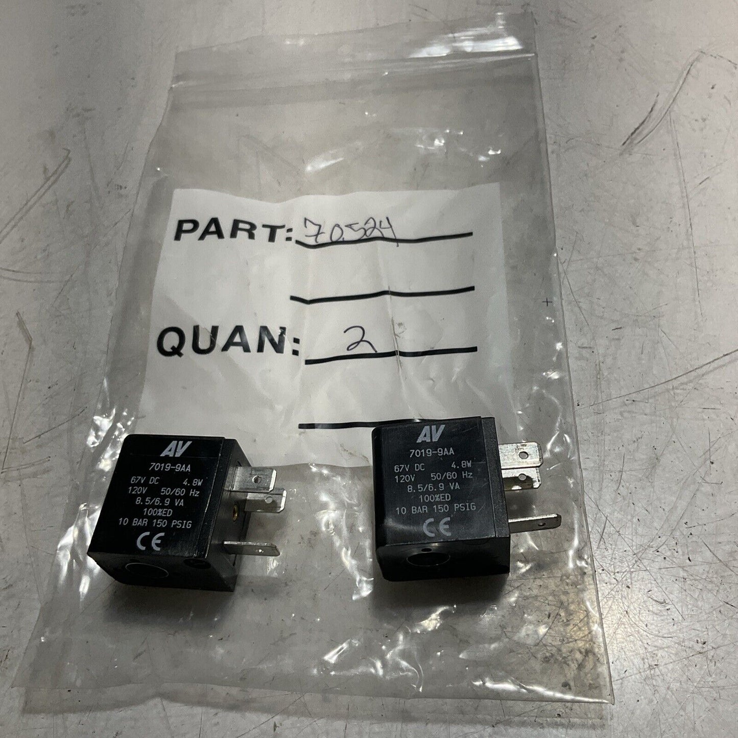 AV 7019-9AA SOLENOID COILS VALVE LOT OF 2 RM6