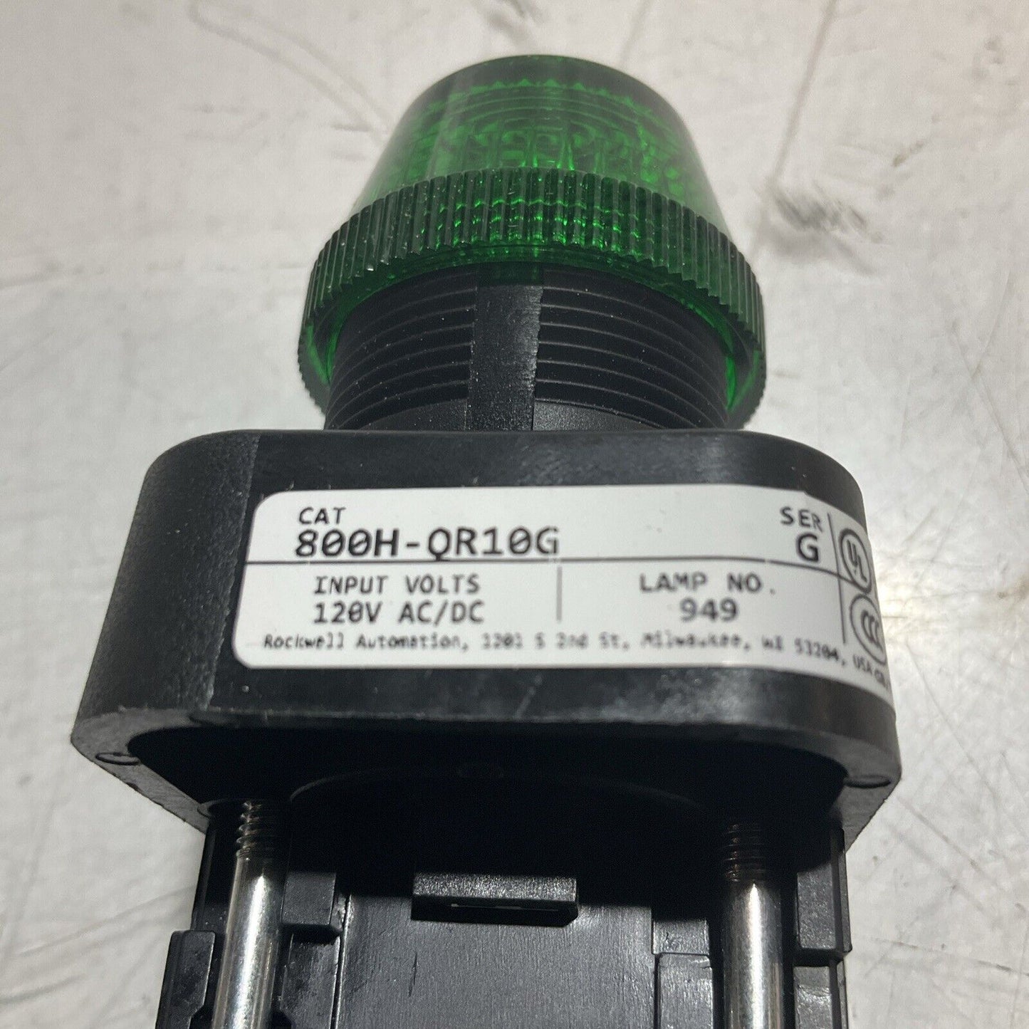 A-B ALLEN-BRADLEY 800H-QR10G GREEN ILLUMINATED PUSHBUTTON RM6