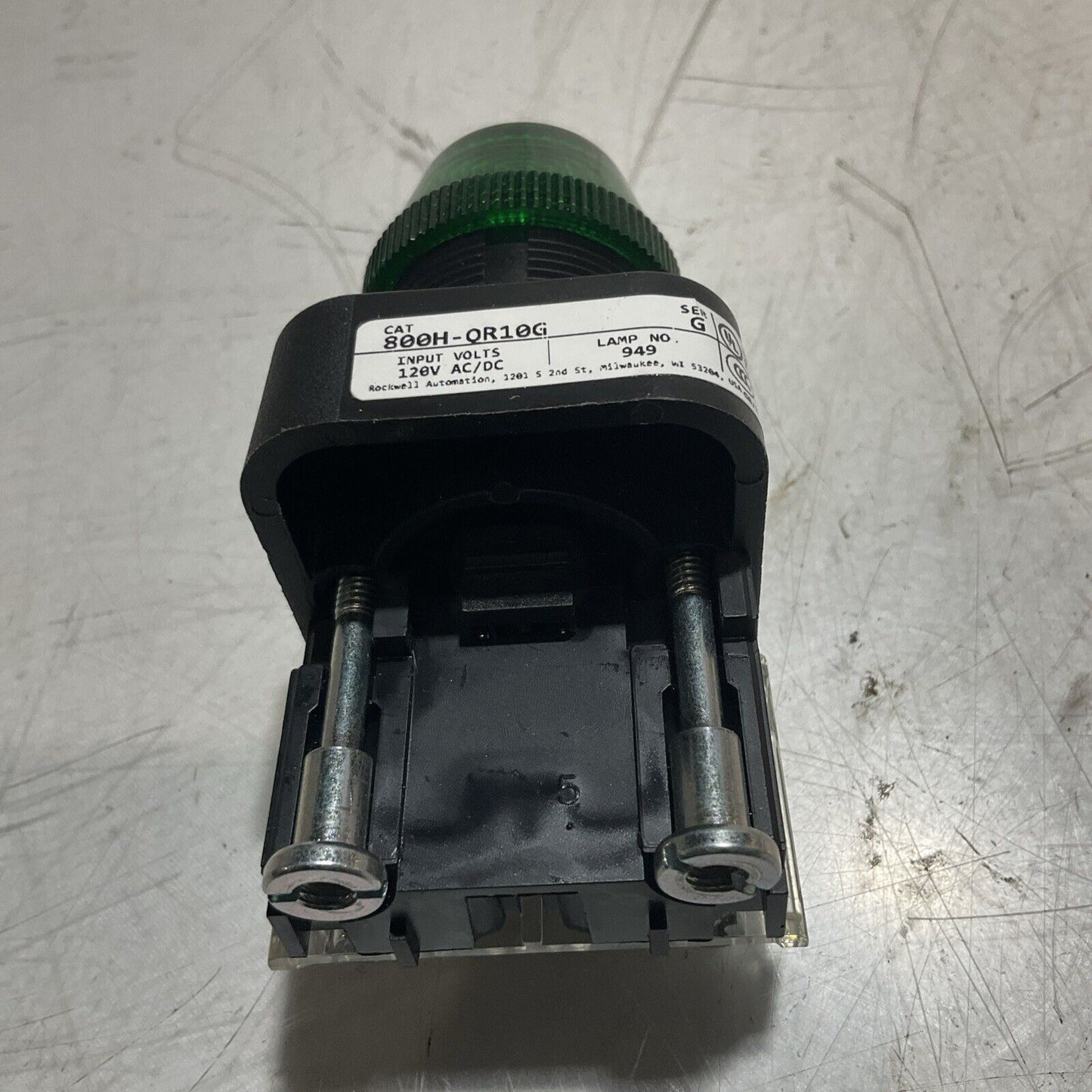 A-B ALLEN-BRADLEY 800H-QR10G GREEN ILLUMINATED PUSHBUTTON RM6