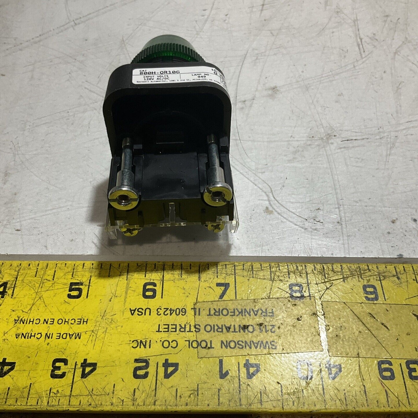 A-B ALLEN-BRADLEY 800H-QR10G GREEN ILLUMINATED PUSHBUTTON RM6