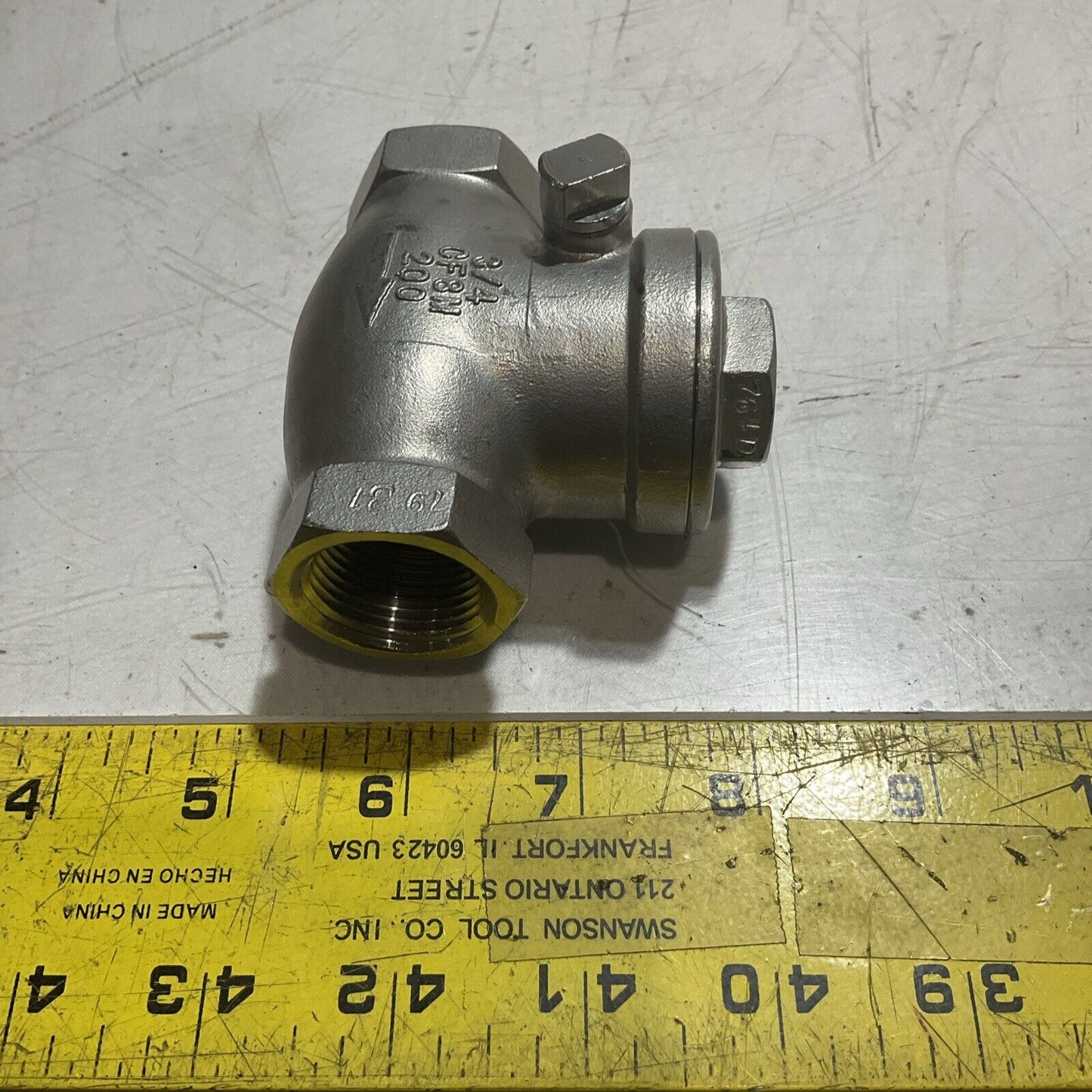 DERVOS CF8M 200 SWING CHECK VALVE 3/4" RM6