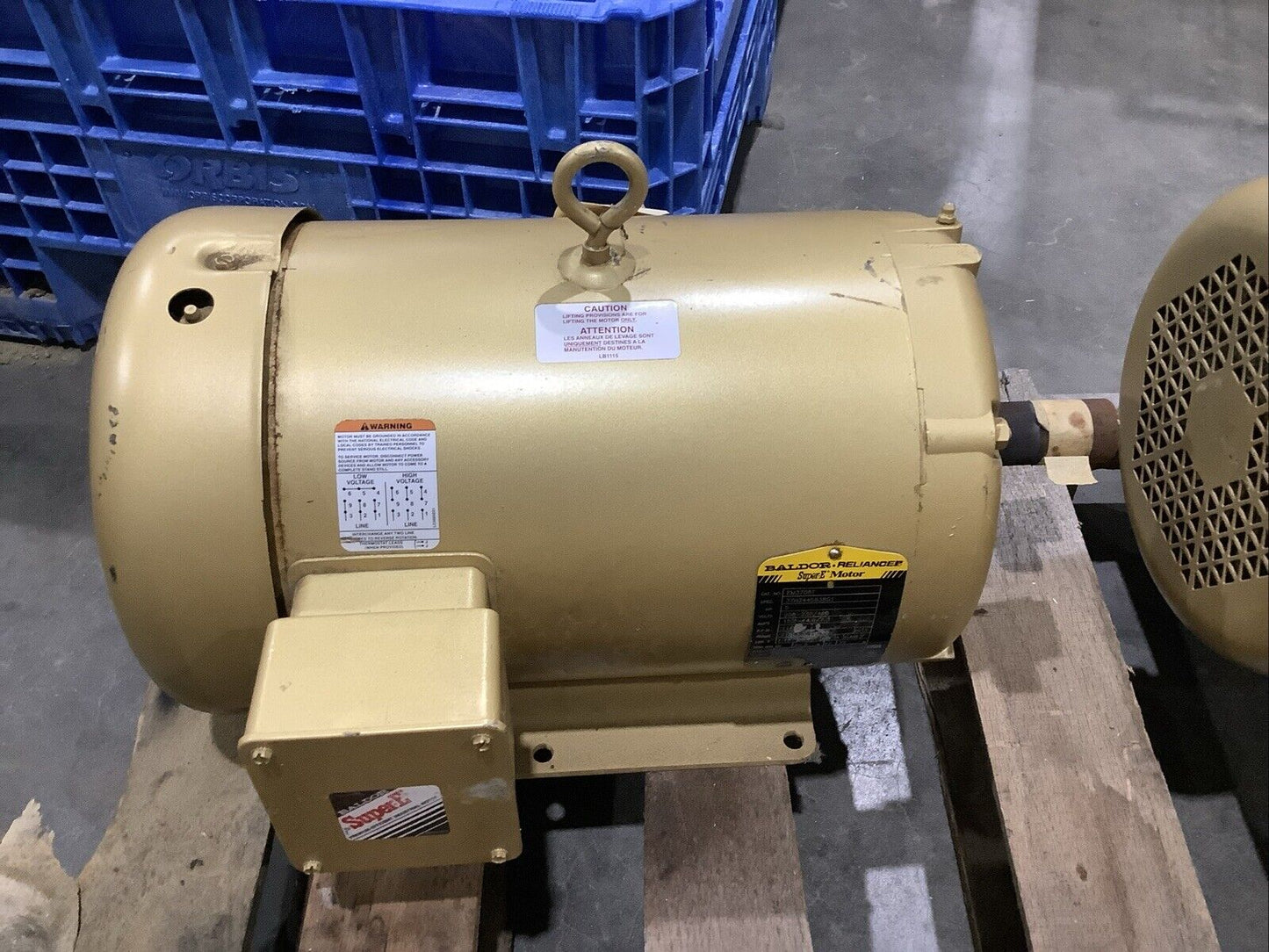 BALDOR EM3708T SUPER-E MOTOR 3PH 5HP 208-230/460V 60HZ 1160RPM 215T TEFC C2H
