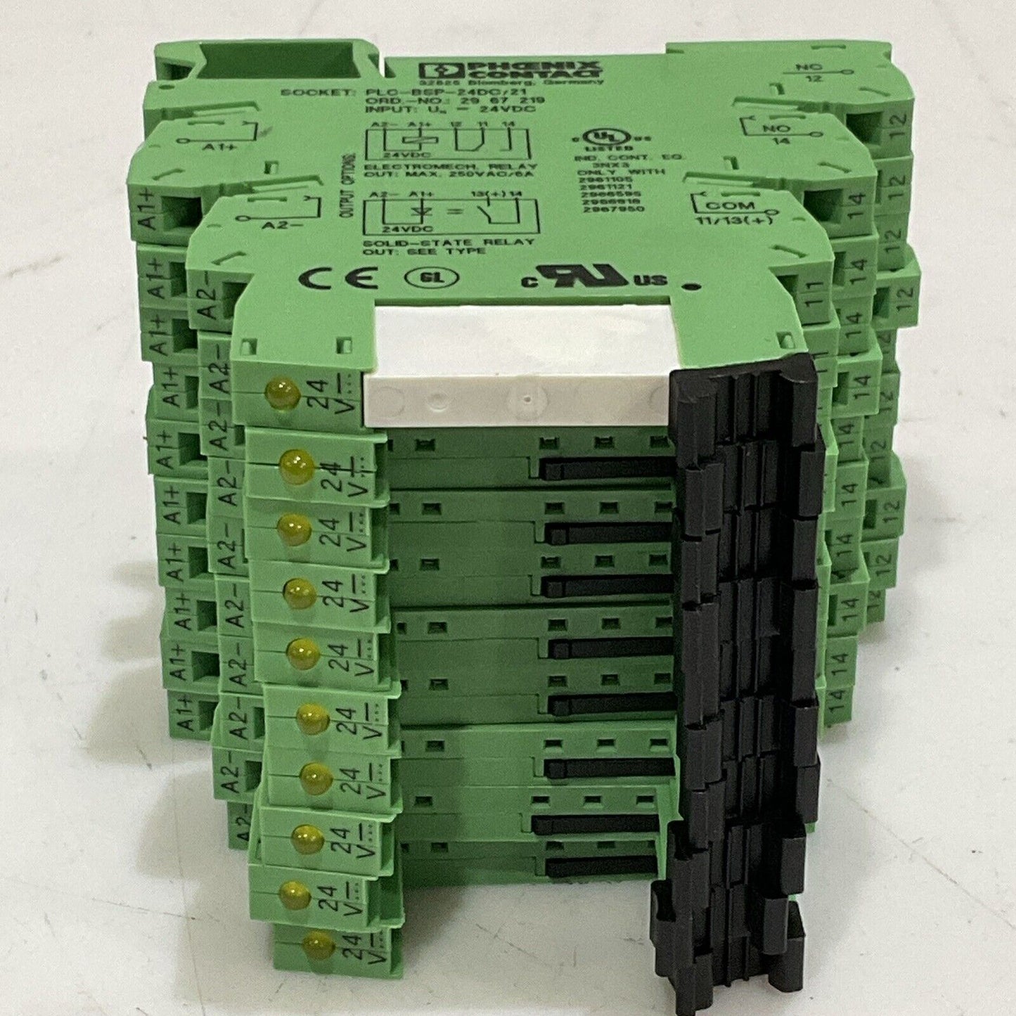 PHOENIX CONTACT PLC-BSP-24DC/21 SOCKET RELAY 24VDC LOT OF 10 C2H