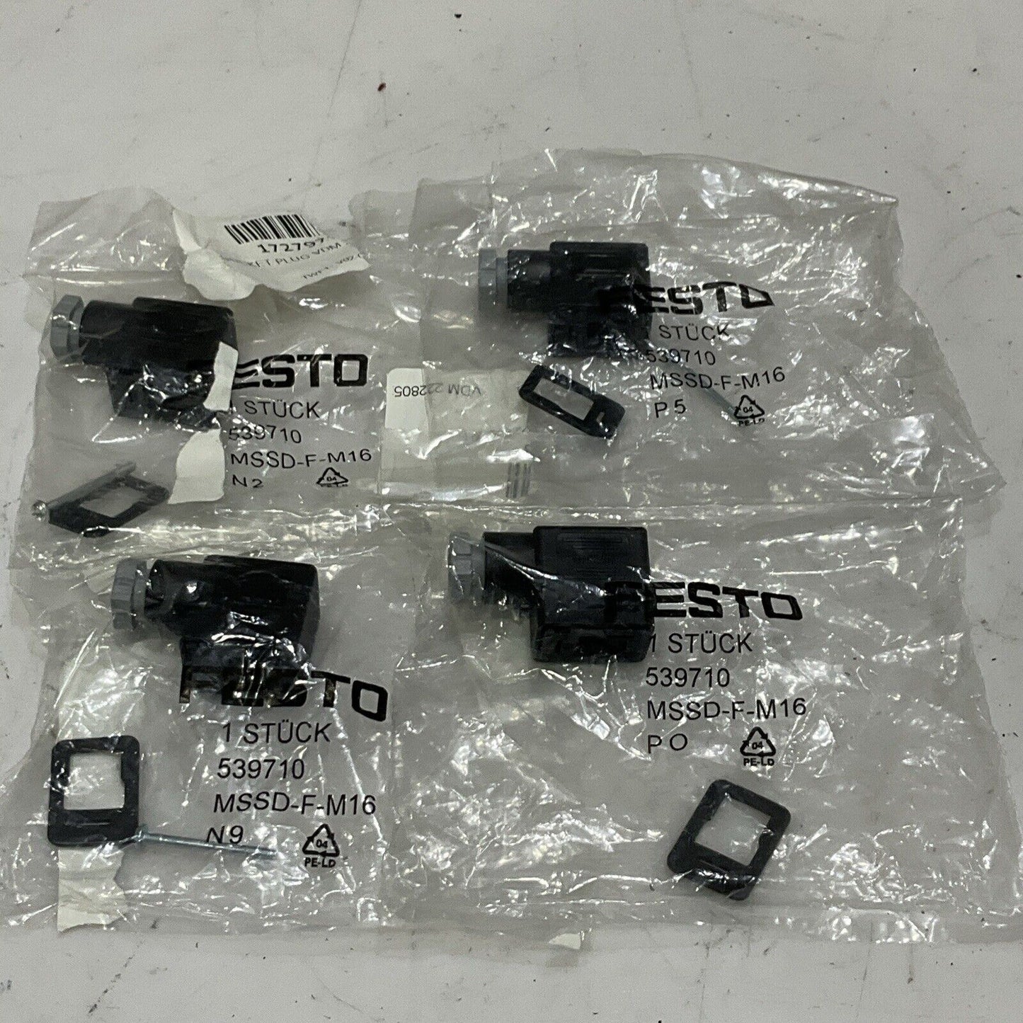 FESTO 539710 PLG SOCKET SCREW CONNECTER LOT OF 4 C2H