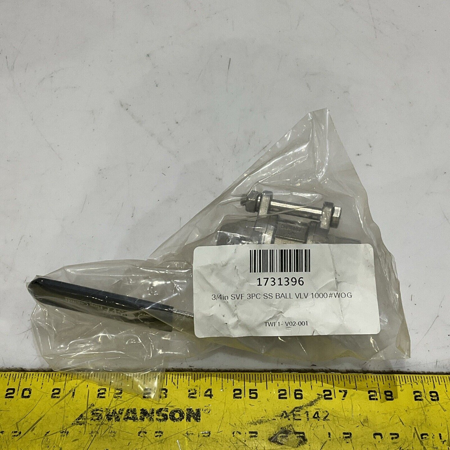 SVF FLOW CONTROLS B8006666ATSW00050 1000WG 3PC BALL VALVE 3/4" 1000# WOGC8V5 C2H