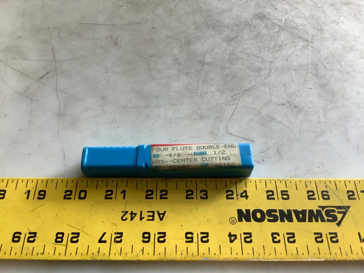 NIAGARA CUTTER 46162 END MILL HSS DOUBLE END 4 FLUTE 1/2IN DIA 1/2IN SHANK 333
