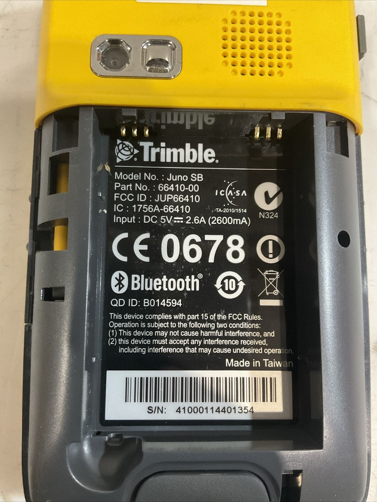 TRIMBLE JUNO SB 66410-00 GPS MAPPING DATA COLLECTOR W/ BATTERY AND CHARGER