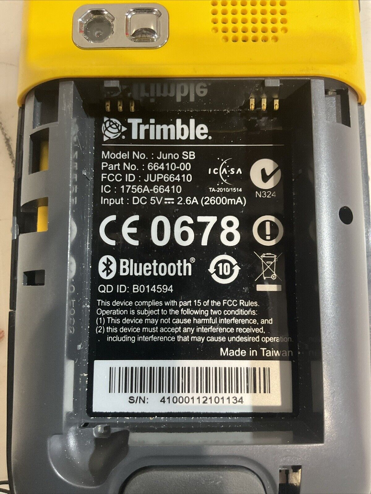 TRIMBLE JUNO SB 66410-00 GPS MAPPING DATA COLLECTOR W/ CHARGER DEAD BATTERY