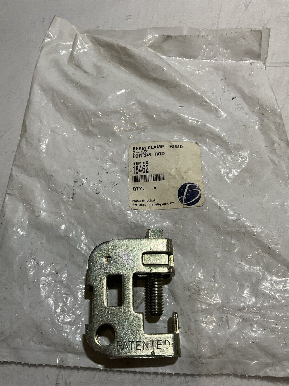 MSC 18462 STEEL BEAM CLAMP- RIGID FOR 3/8 ROAD LOT OF 5 U3S
