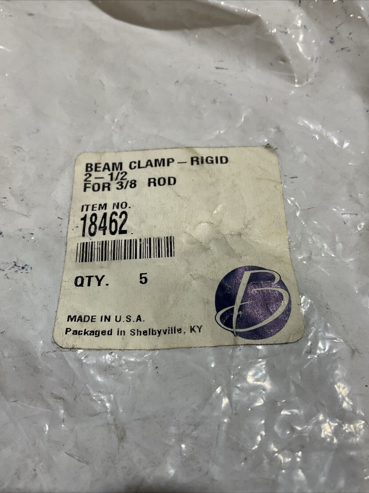MSC 18462 STEEL BEAM CLAMP- RIGID FOR 3/8 ROAD LOT OF 5 U3S