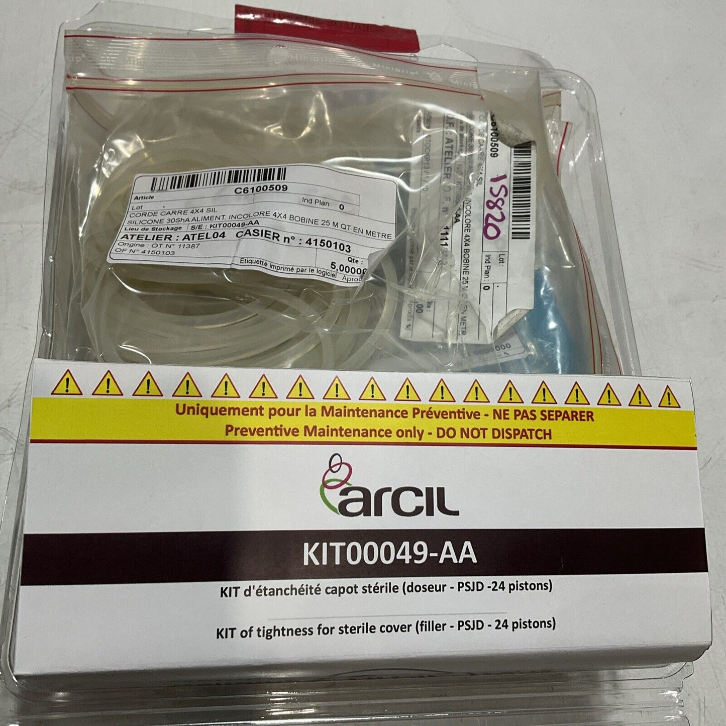 ARCIL KIT00049-AA KIT OF TIGHTNESS FOR STERILE COVER FILLER PSJD-24 PISTONS C2H
