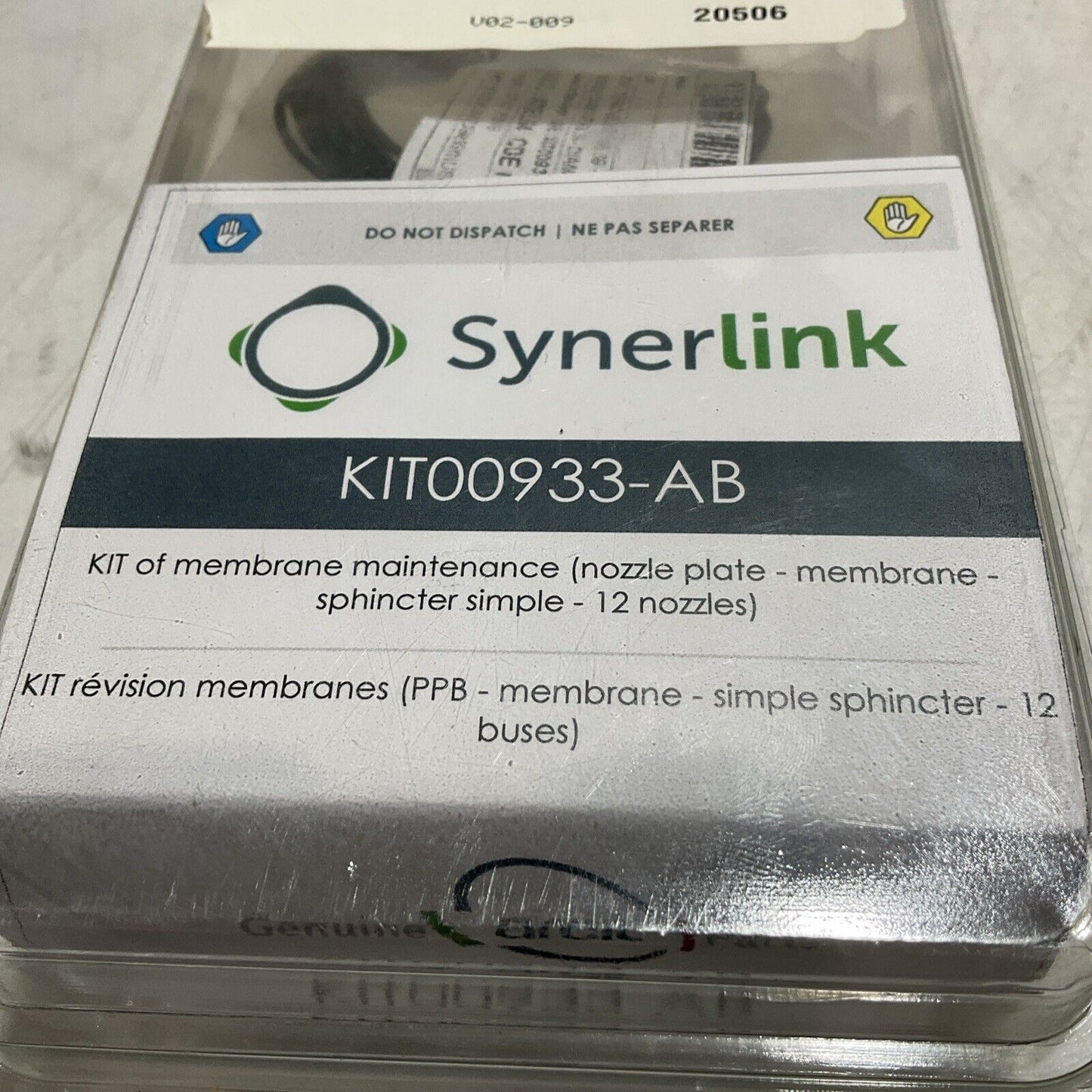 SYNERLINK KIT00933-AB KIT OF MEMBRANE MAINTENANCE NOZZLE PLATE C2H