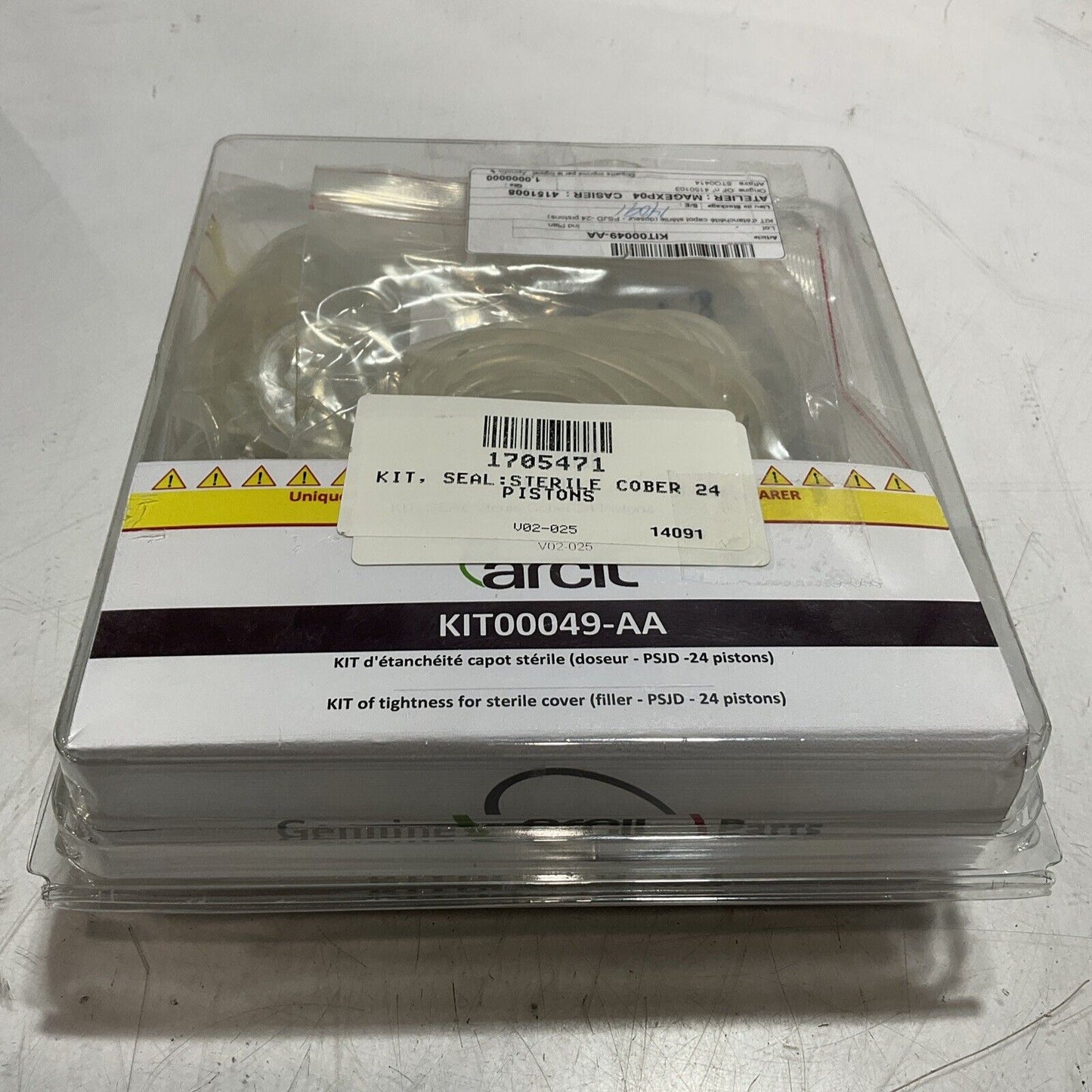 ARCIL KIT00049-AA KIT OF TIGHTNESS FOR STERILE COVER FILLER PSJD-24 PISTONS C2H