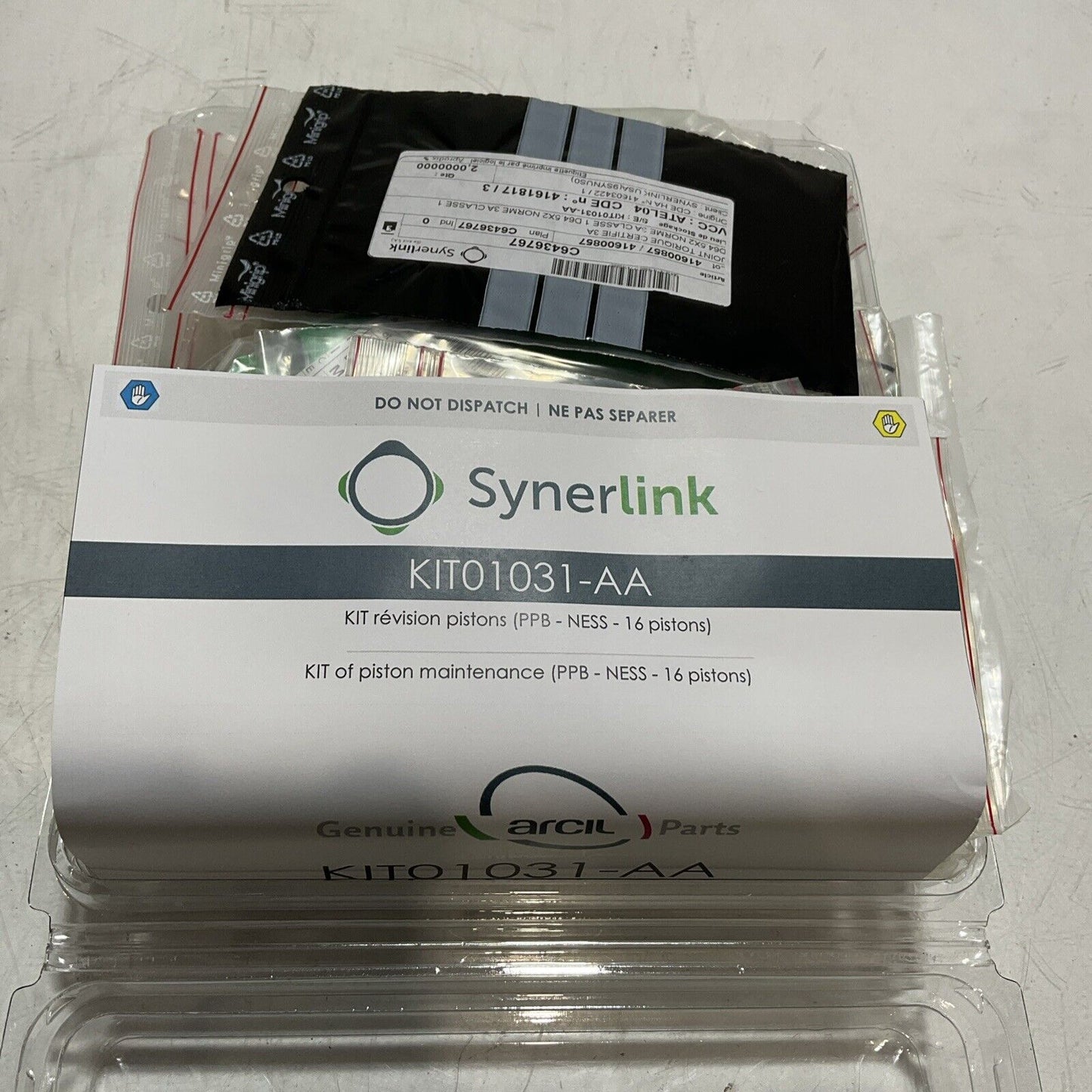 SYNERLINK KIT01031-AA KIT OF PISTON MAINTENANCE PPB-NESS 16 PISTON C2H