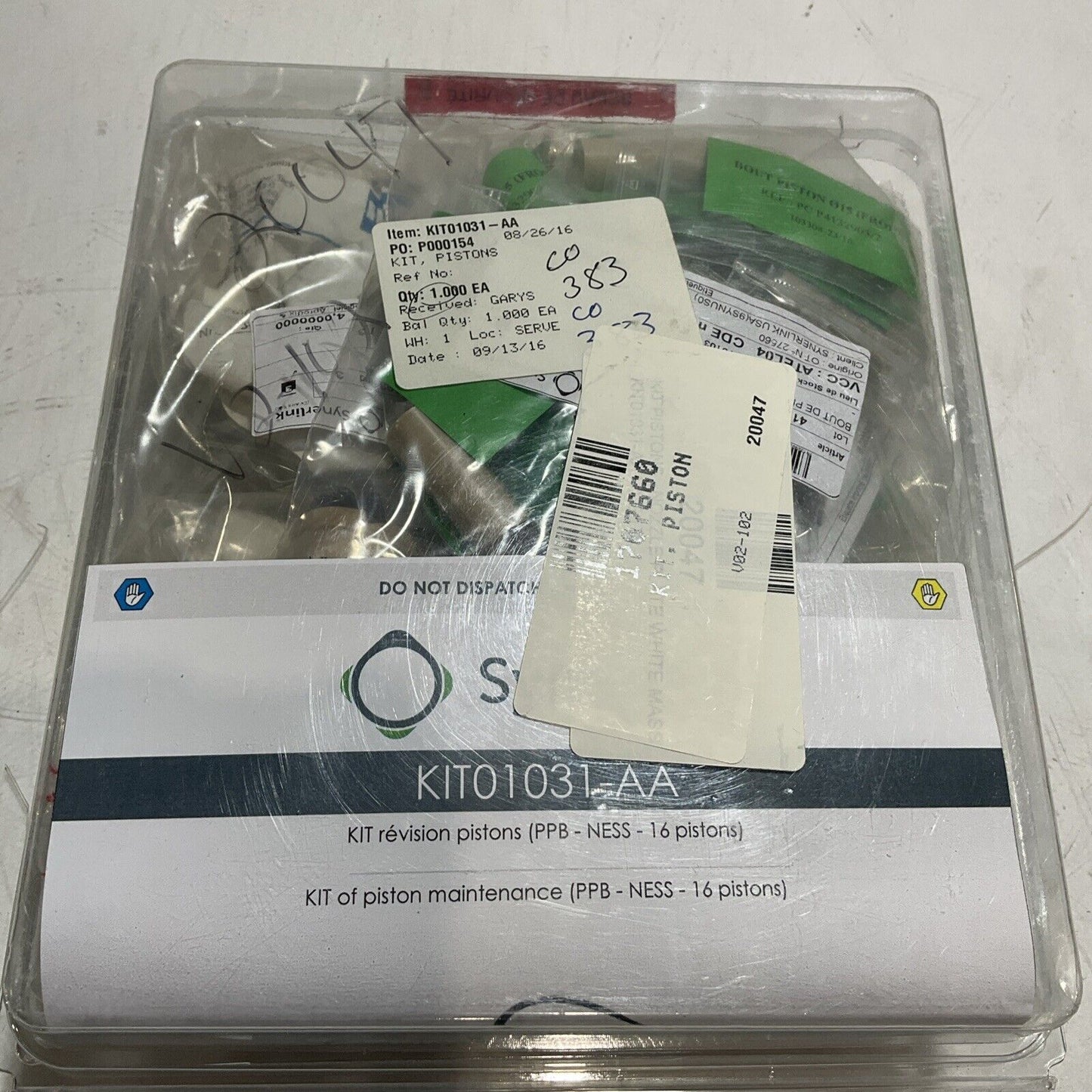 SYNERLINK KIT01031-AA KIT OF PISTON MAINTENANCE PPB-NESS 16 PISTON C2H