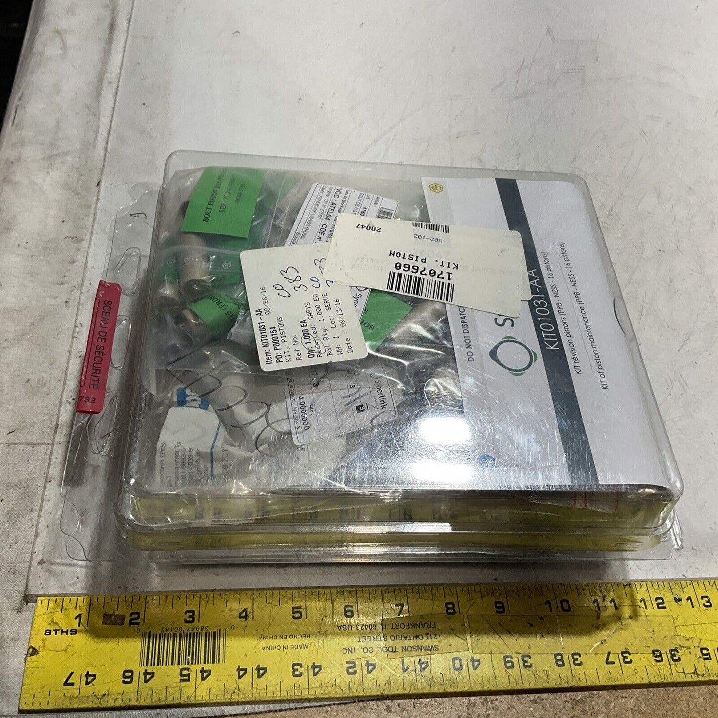 SYNERLINK KIT01031-AA KIT OF PISTON MAINTENANCE PPB-NESS 16 PISTON C2H