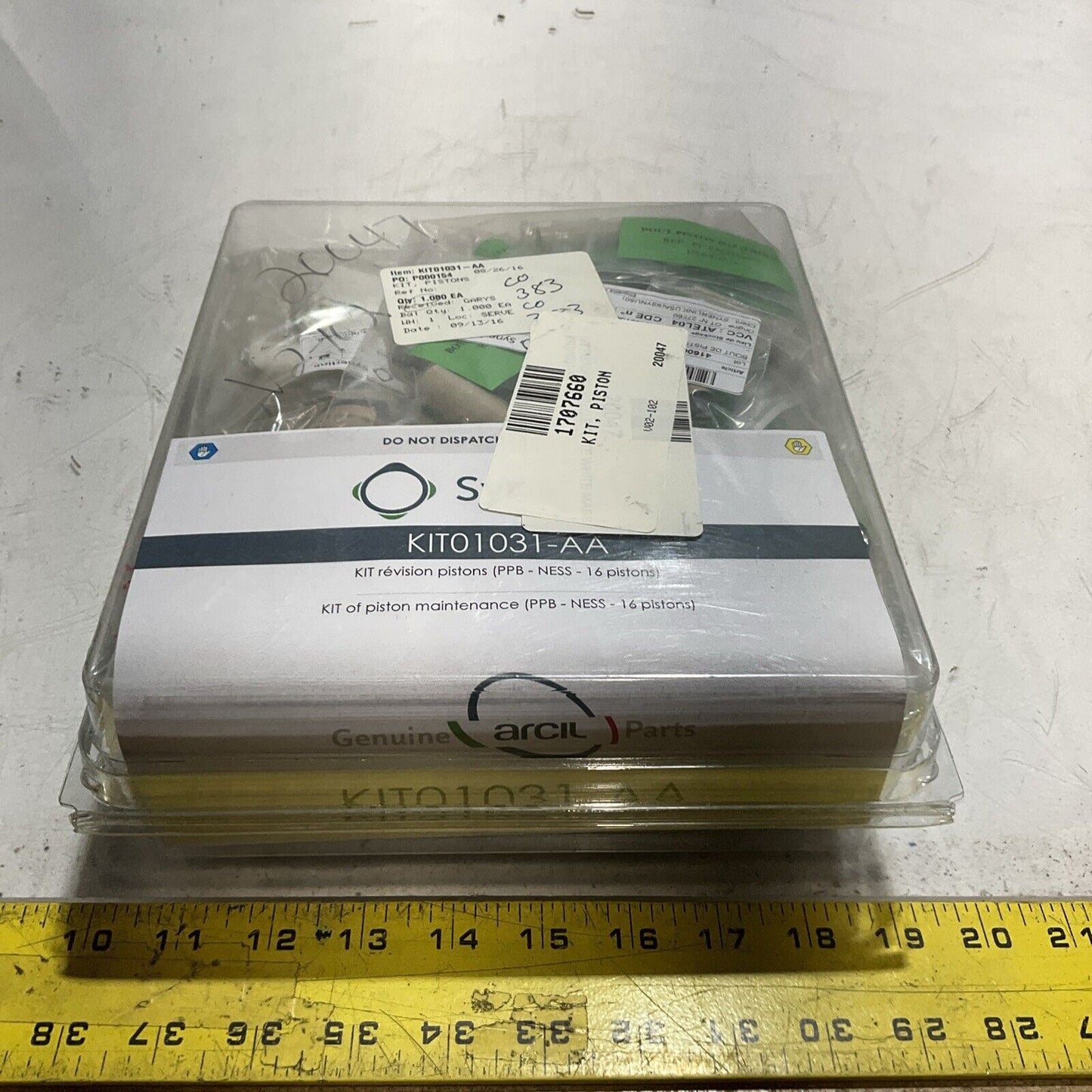 SYNERLINK KIT01031-AA KIT OF PISTON MAINTENANCE PPB-NESS 16 PISTON C2H