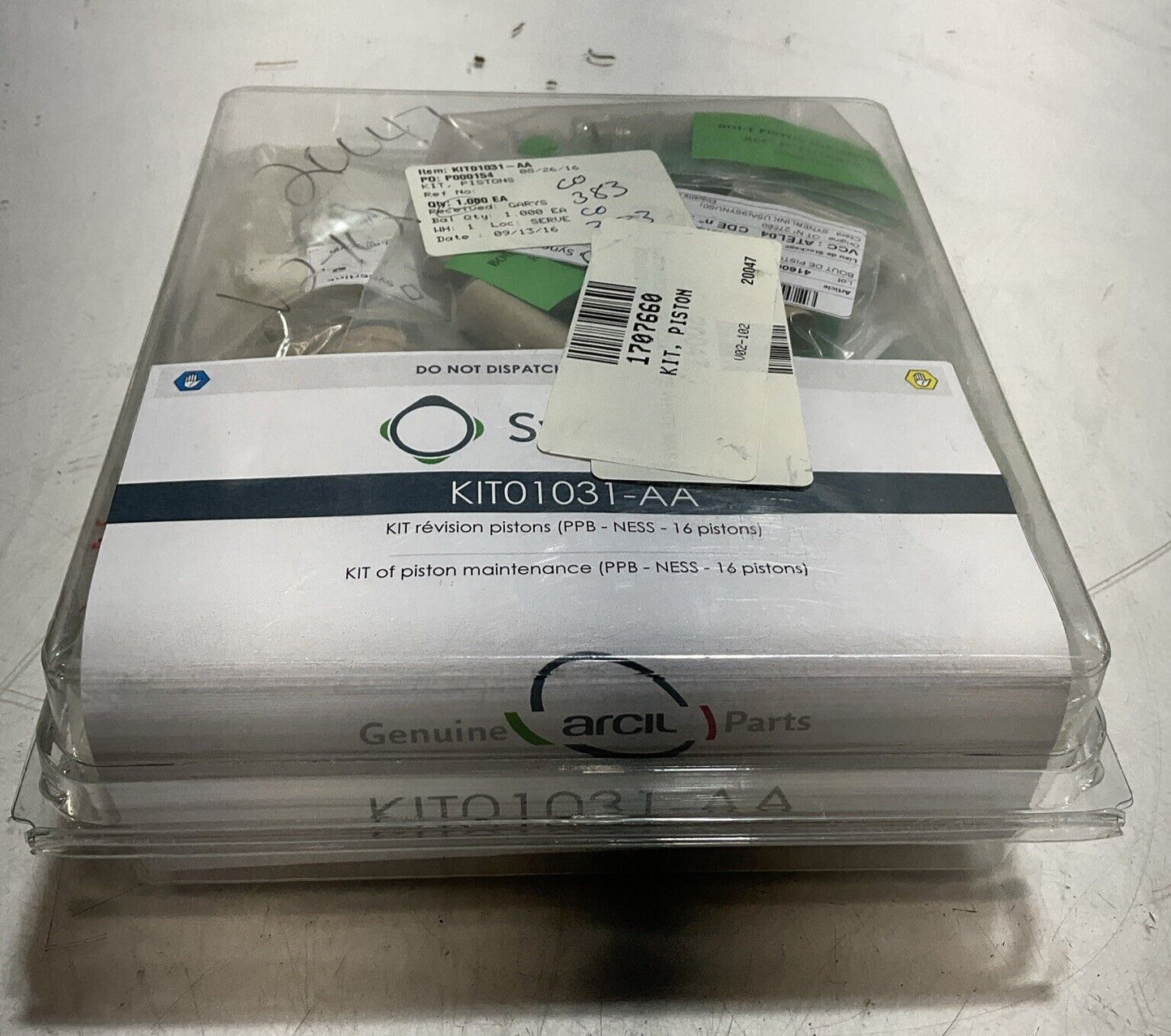 SYNERLINK KIT01031-AA KIT OF PISTON MAINTENANCE PPB-NESS 16 PISTON C2H