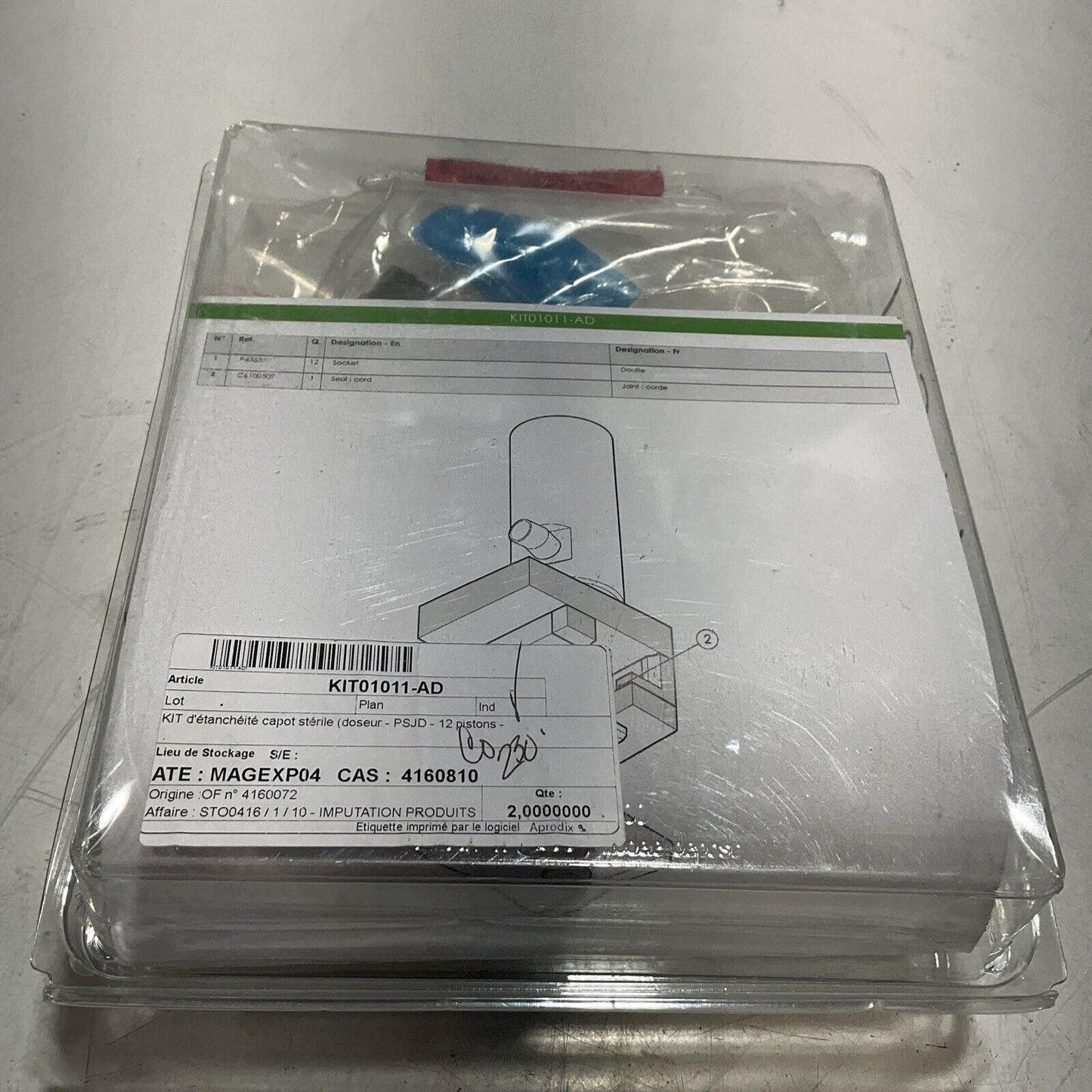 SYNERLINK KIT01011-AD KIT OF TIGHTNESS FOR STERILE PSJD-12PISTONS LOT OF 4 C2H