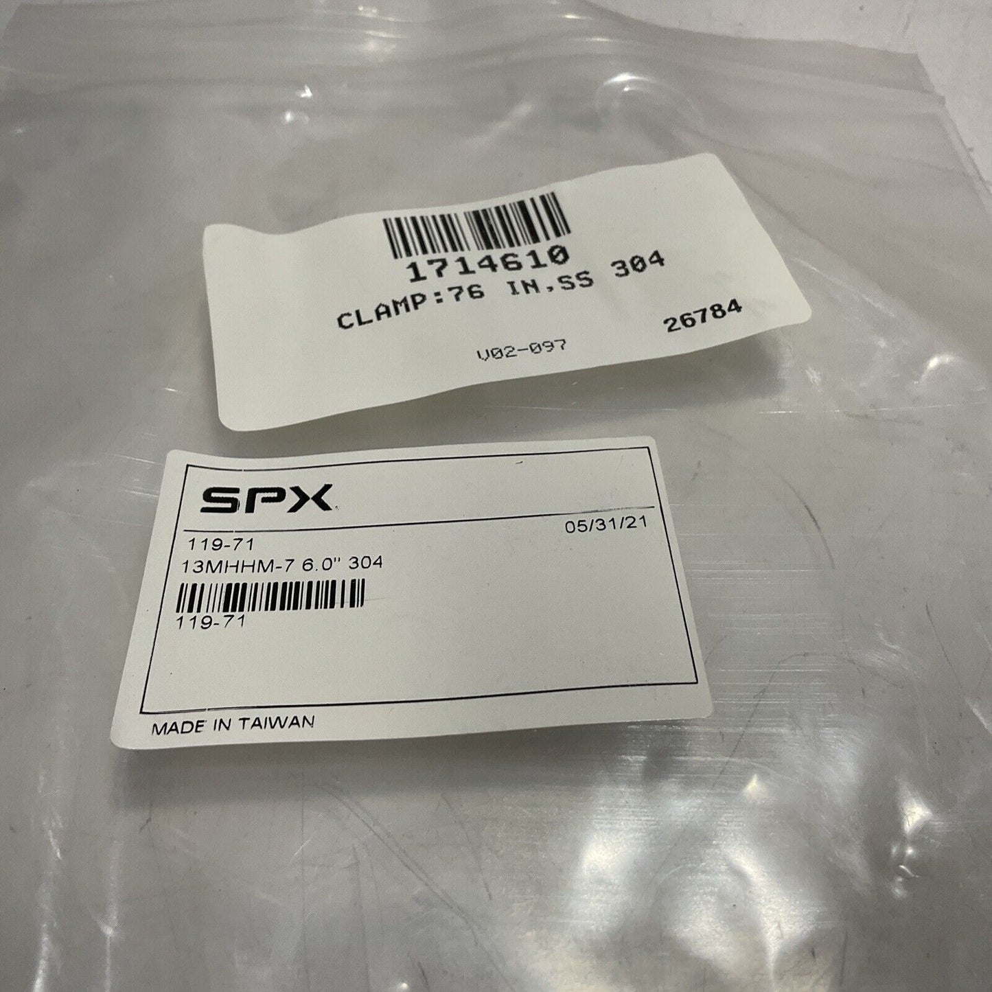 SPX 26786 CLAMP 119-71 13MHHM-7 6.0" 304SS LOT OF 2 C2H