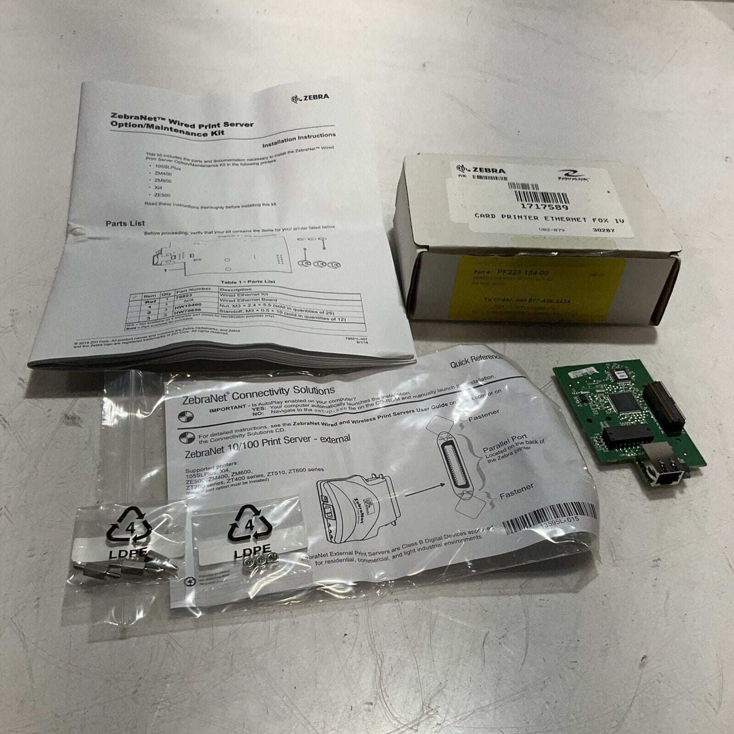 ZEBRA PF233-154-00 CARD PRINTER ETHERNET C2H