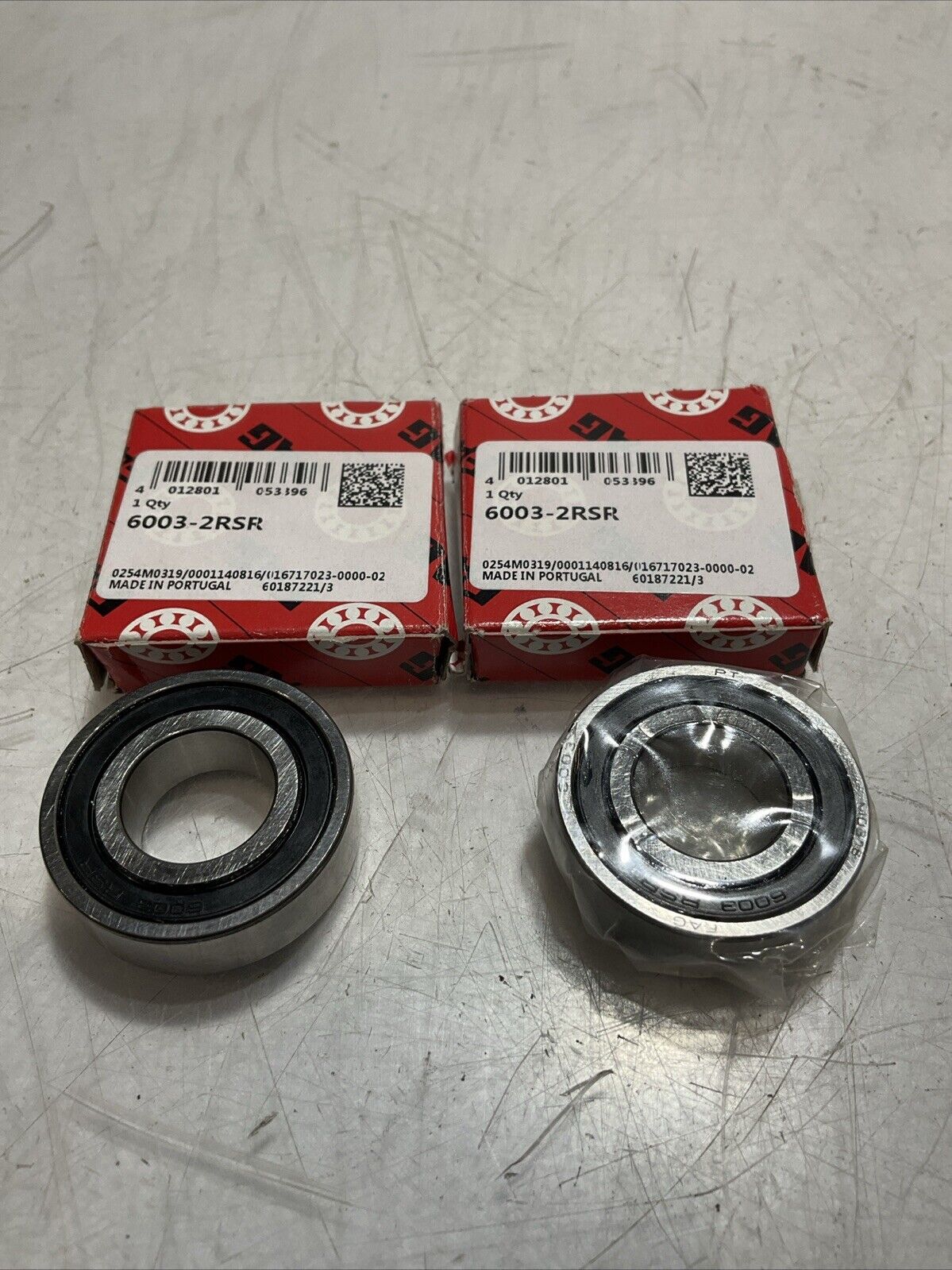 FAG 6003-2RSR DEEP GROOVE BALL BEARING LOT OF 2 U3S