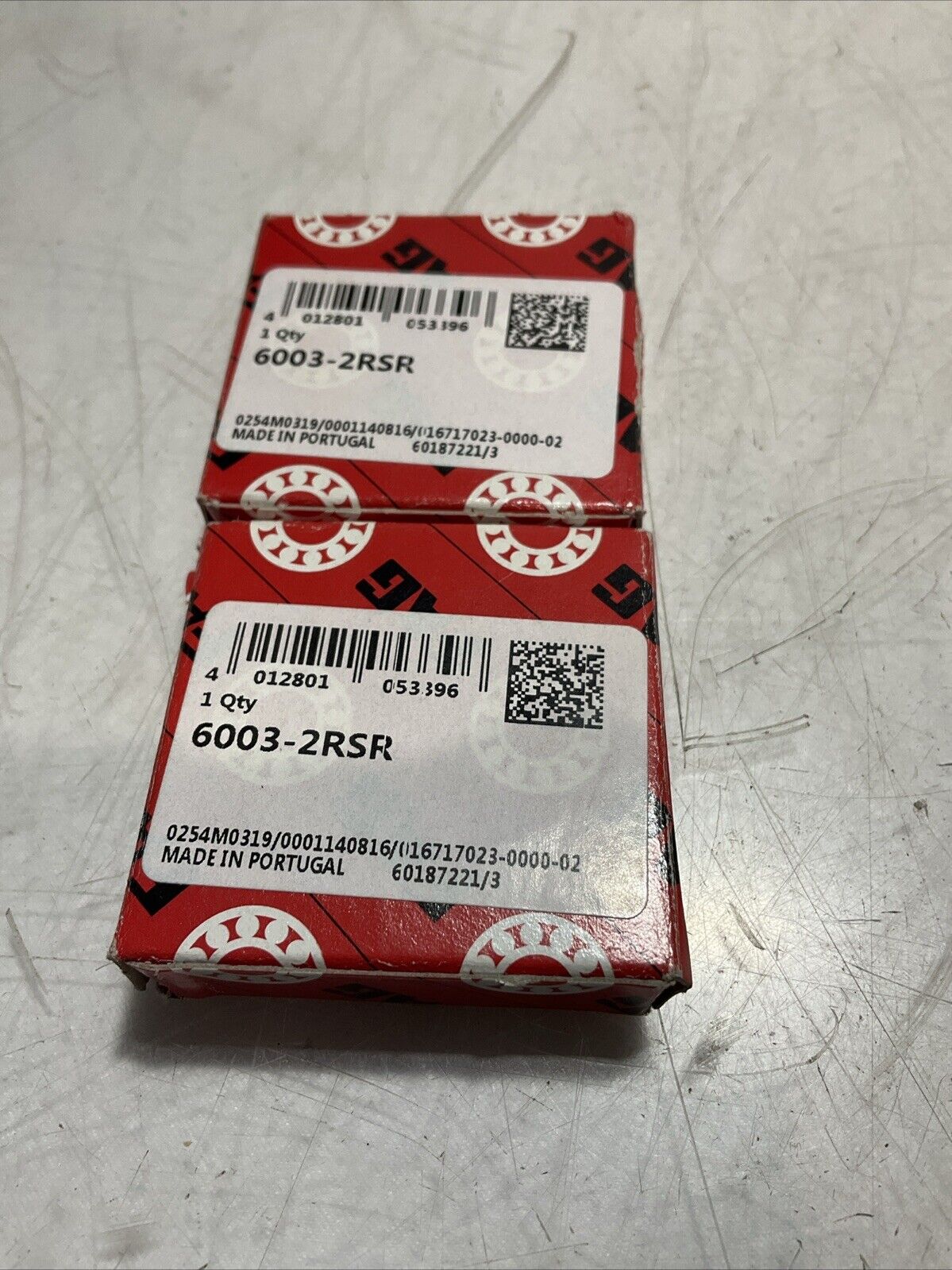 FAG 6003-2RSR DEEP GROOVE BALL BEARING LOT OF 2 U3S