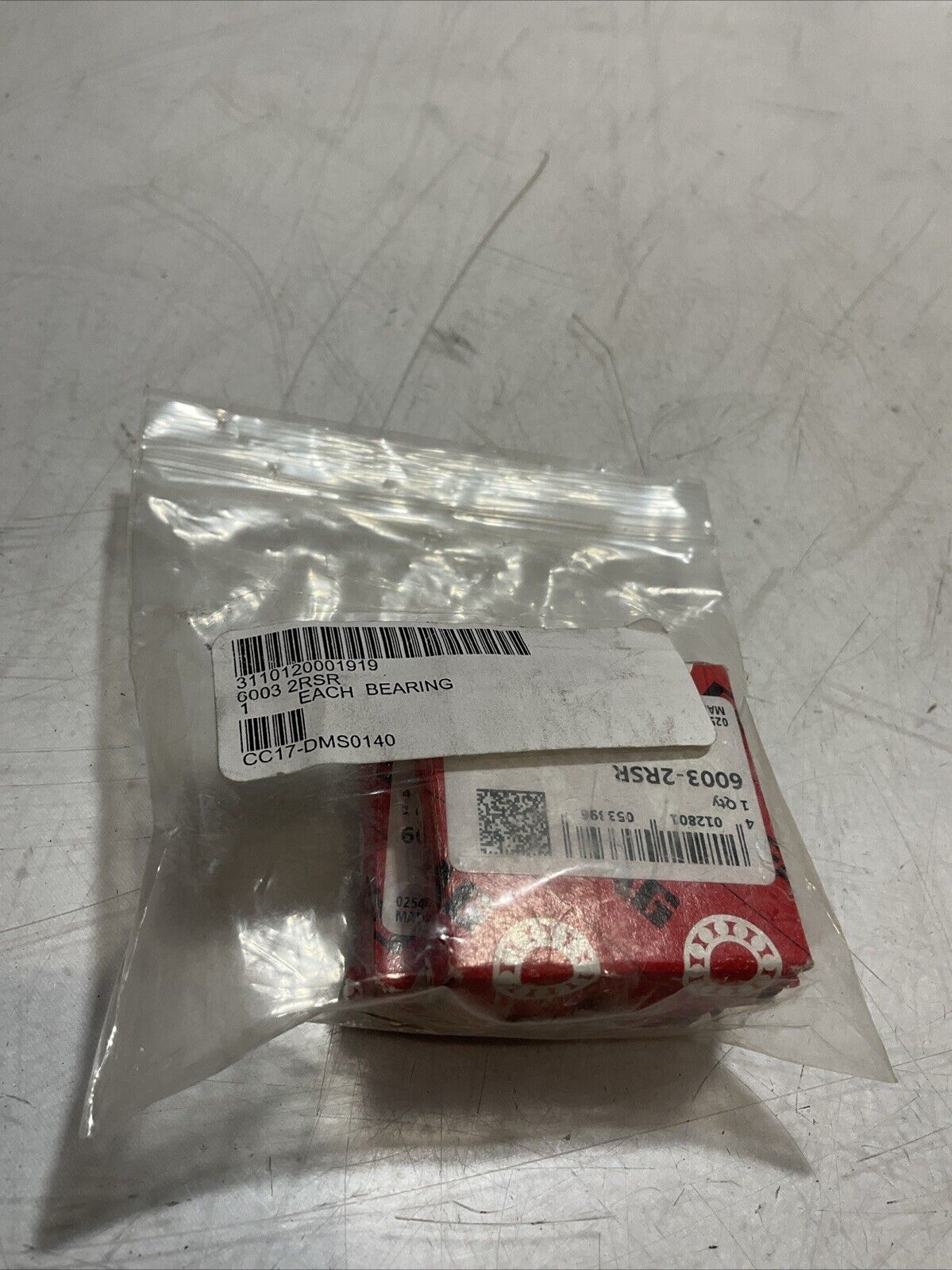 FAG 6003-2RSR DEEP GROOVE BALL BEARING LOT OF 2 U3S