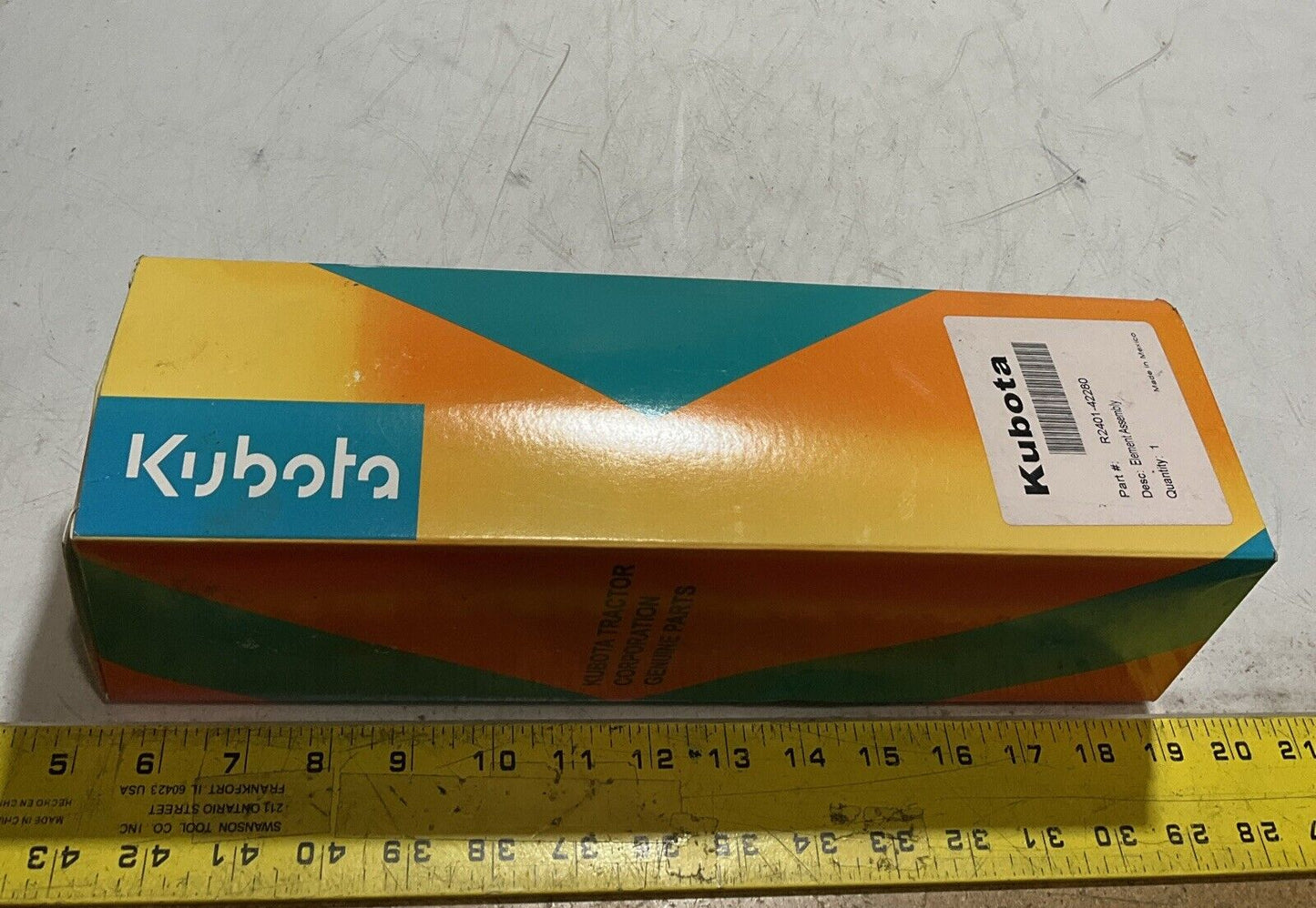 KUBOTA R2401-42280 GENUINE INNER AIR FILTER ELEMENT ASSEMBLY K6U