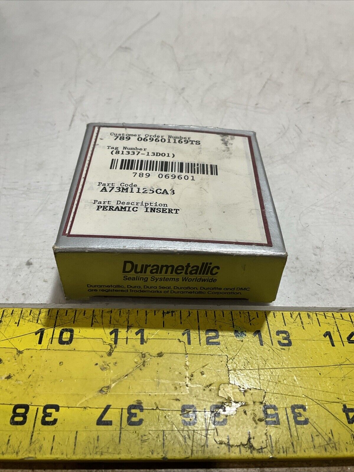 DURAMETALLIC A73M1125CA3 PERAMIC INSERT LOT OF 4 U3S