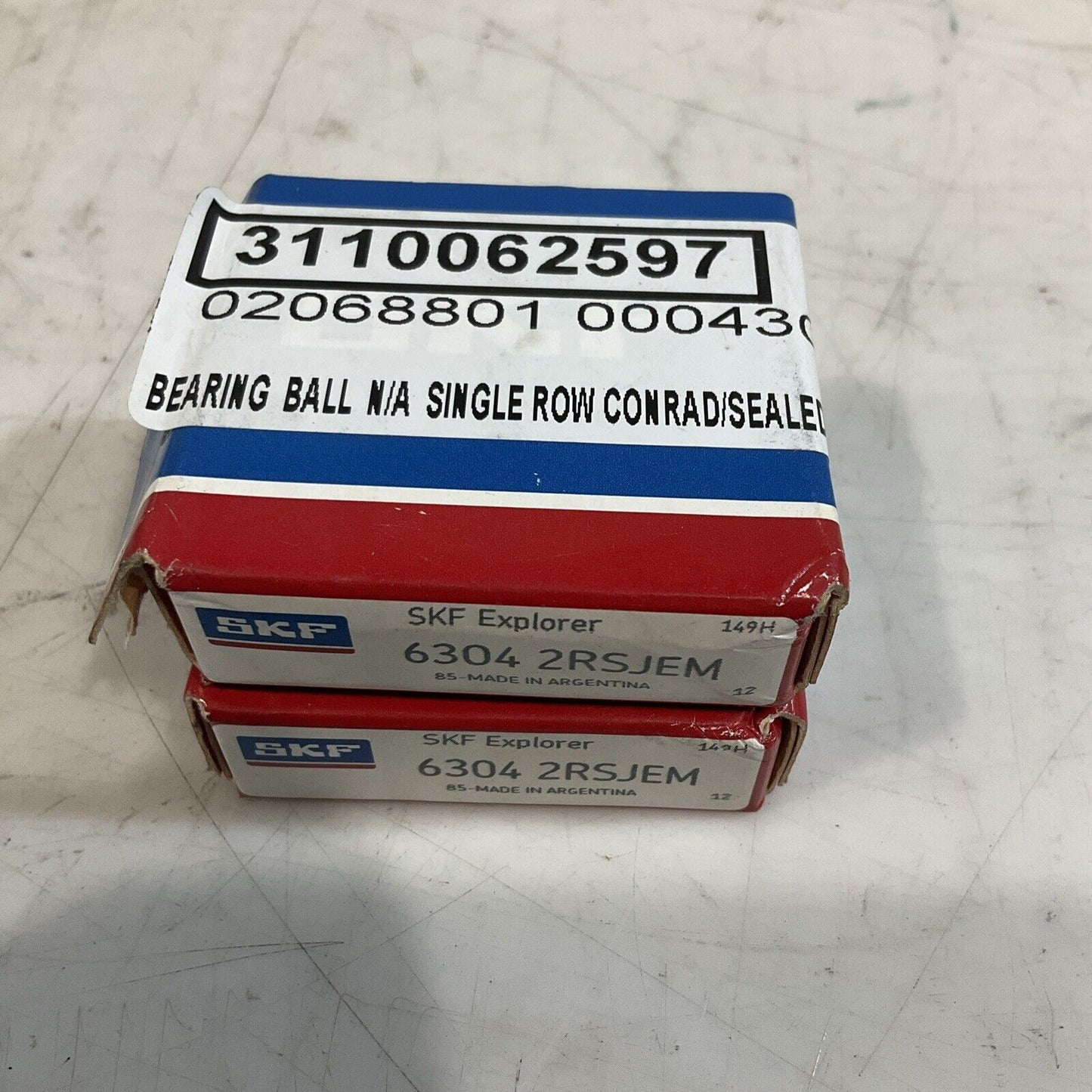 SKF 6304-2RSJEM DEEP GROOVE BALL BEARINGS LOT OF 2 U3S