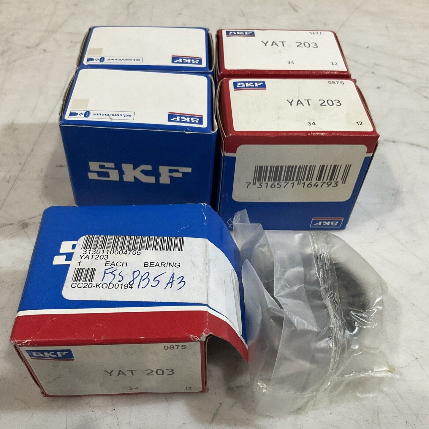 SKF YAT203 INSERTS BEARINGS LOT OF 5 U3S