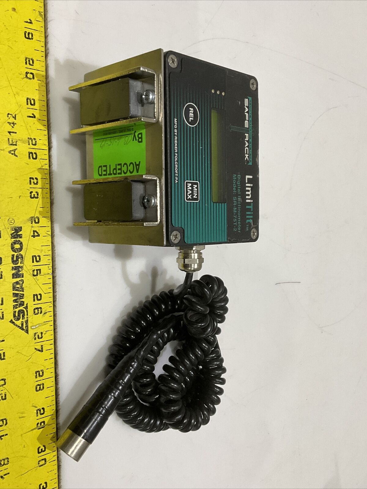 LIMITILT SR-M-75T-2 DIGTAL INCLINOMETER W TILT SWITCH SHORTING PLUG SRM75TSP 476
