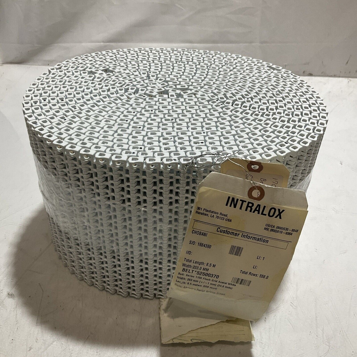INTRALOX 168436 CONVEYOR BELT FLUSH GRID FRICTION 8.5M X 203MM TOP C2H
